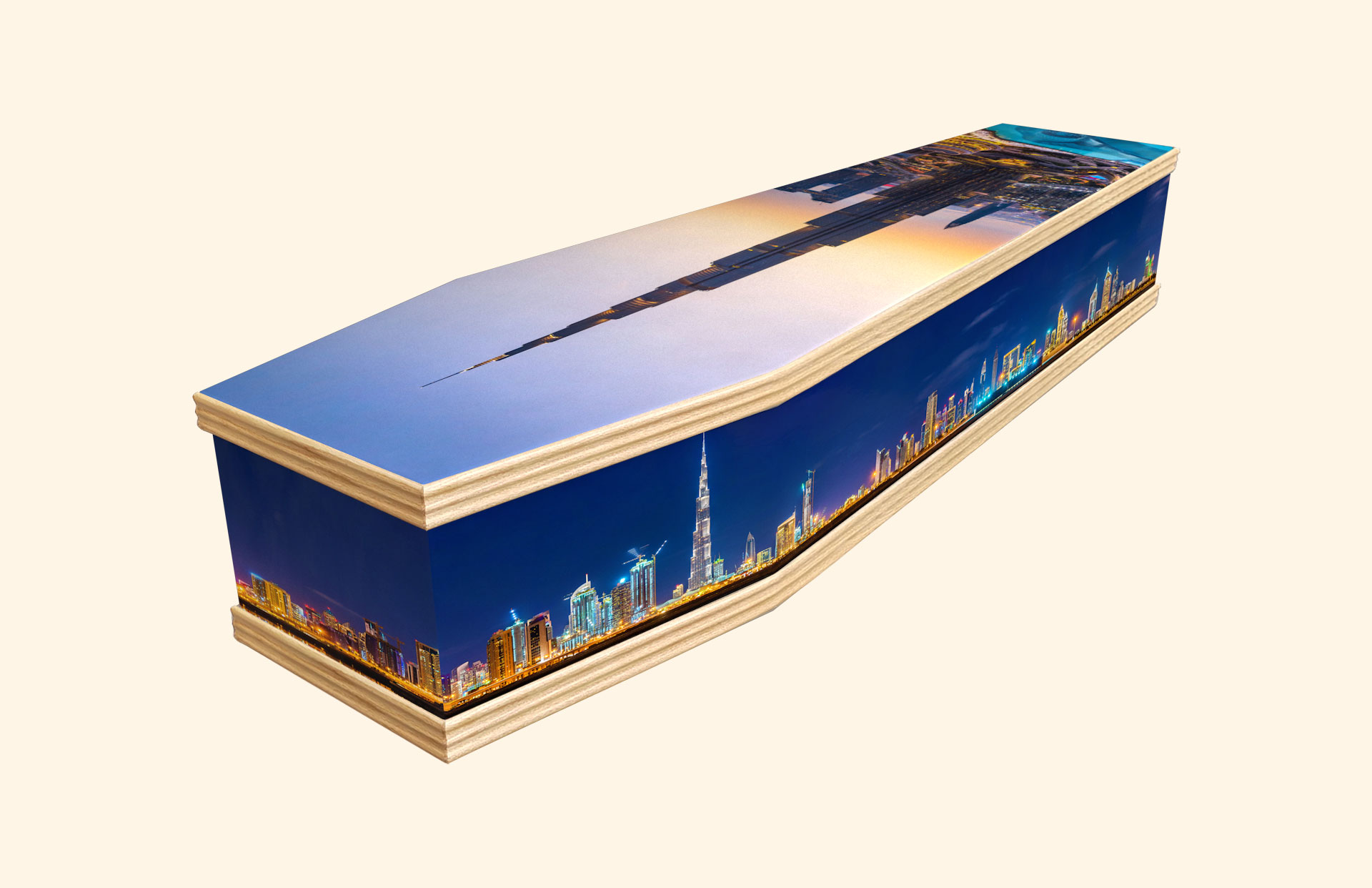 Burj Kahlifa design on a classic coffin
