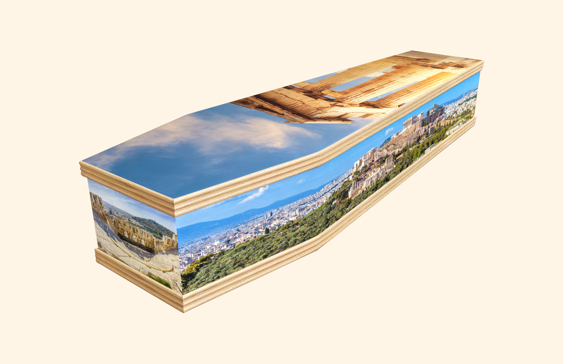 The Acropolis design on a classic coffin