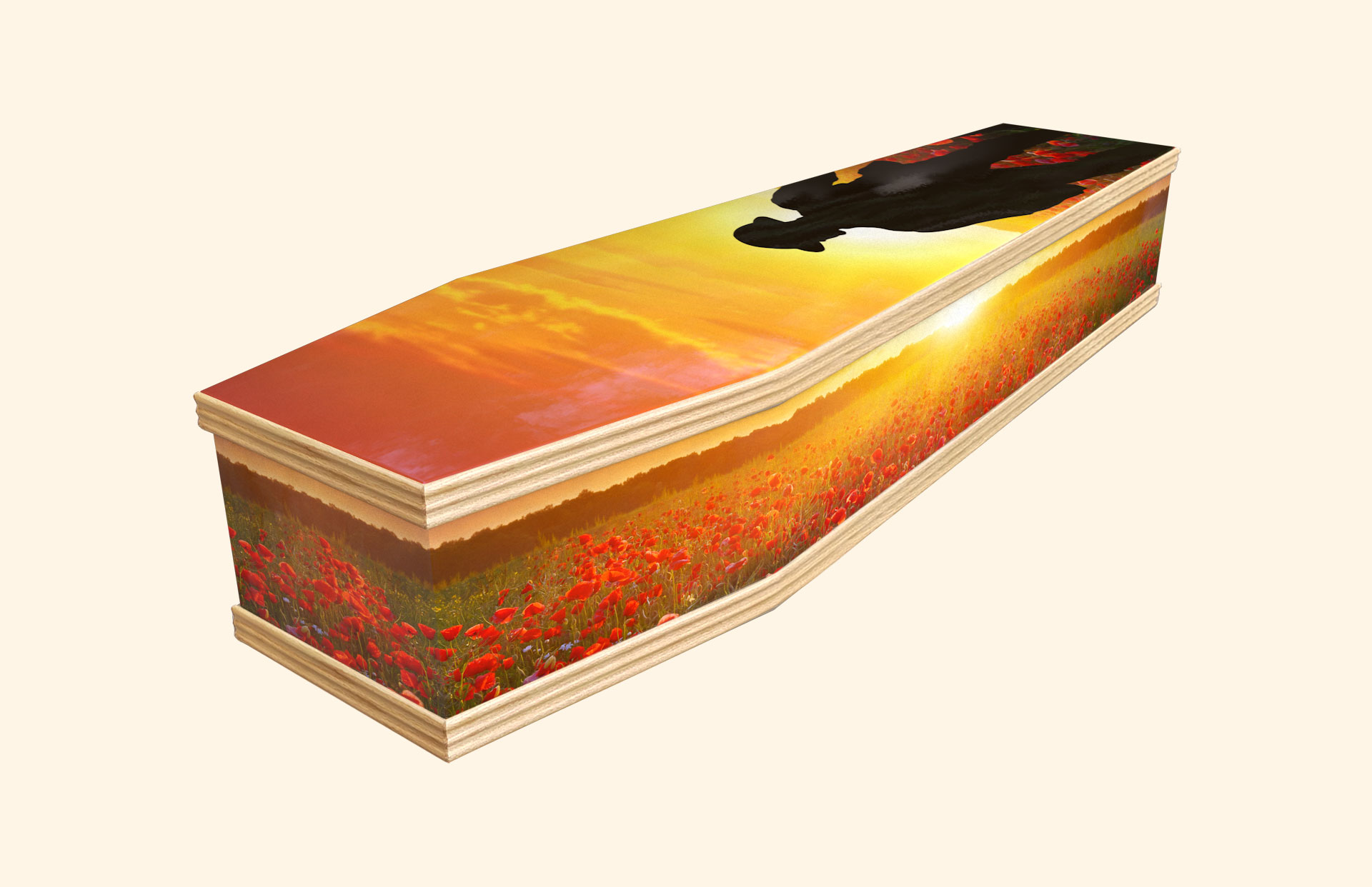 Lone Soldier design on a classic coffin