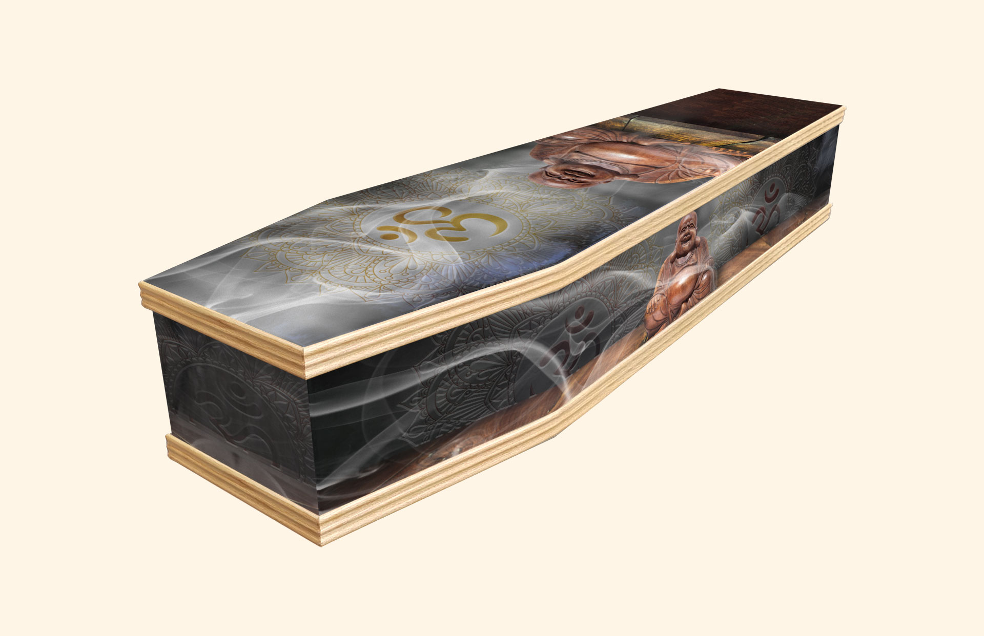 Buddha design on a classic coffin