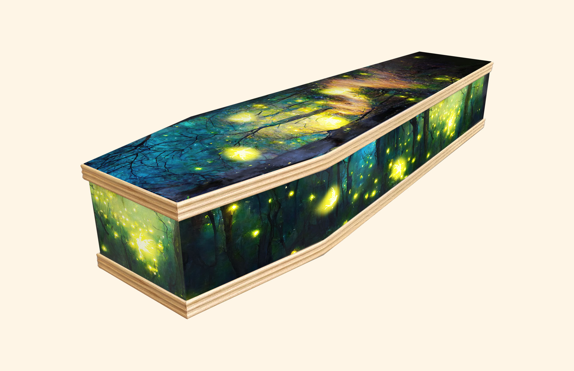 Fairy Glow design on a classic coffin