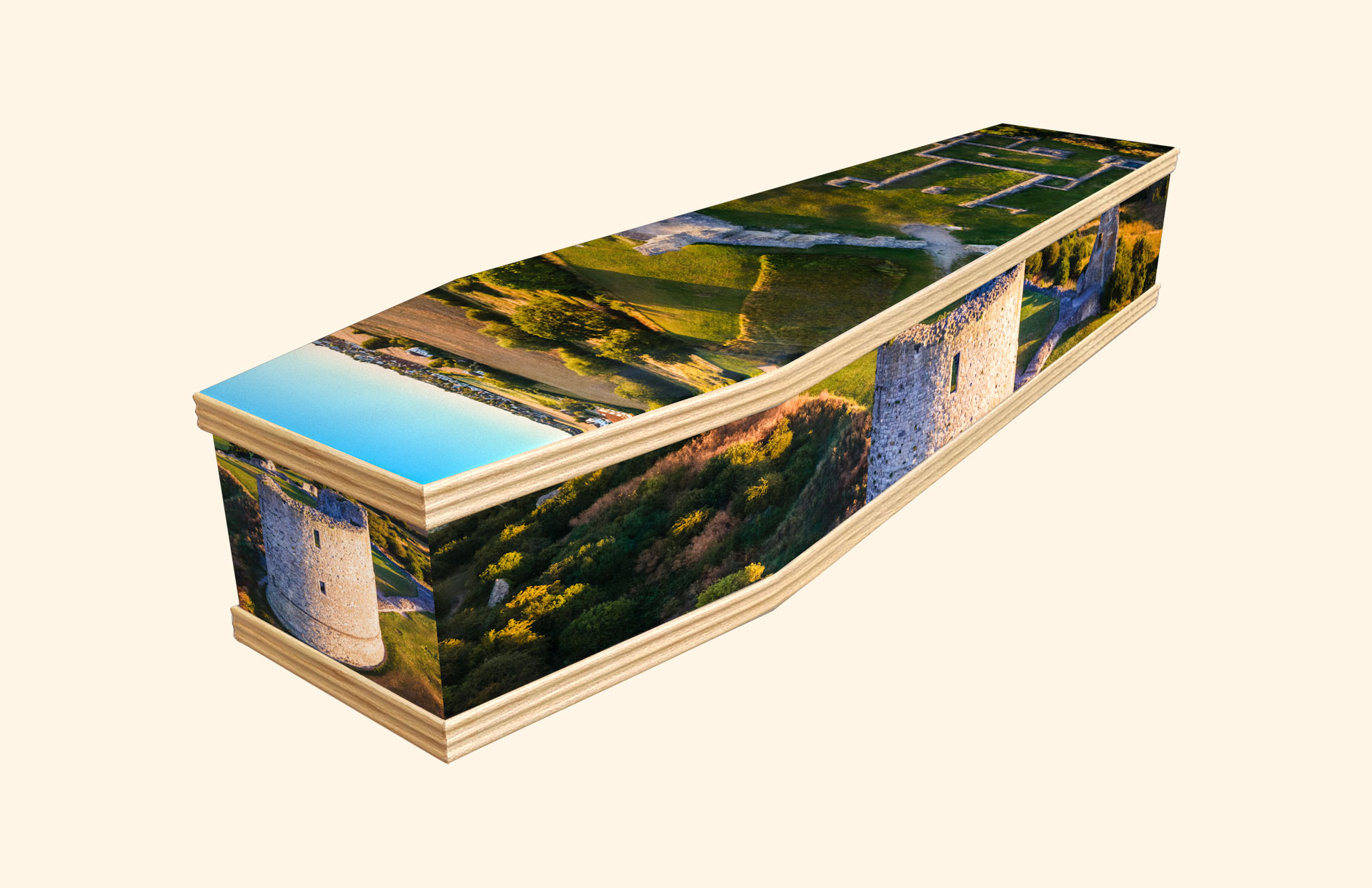 Hadleigh Castle design on a classic coffin