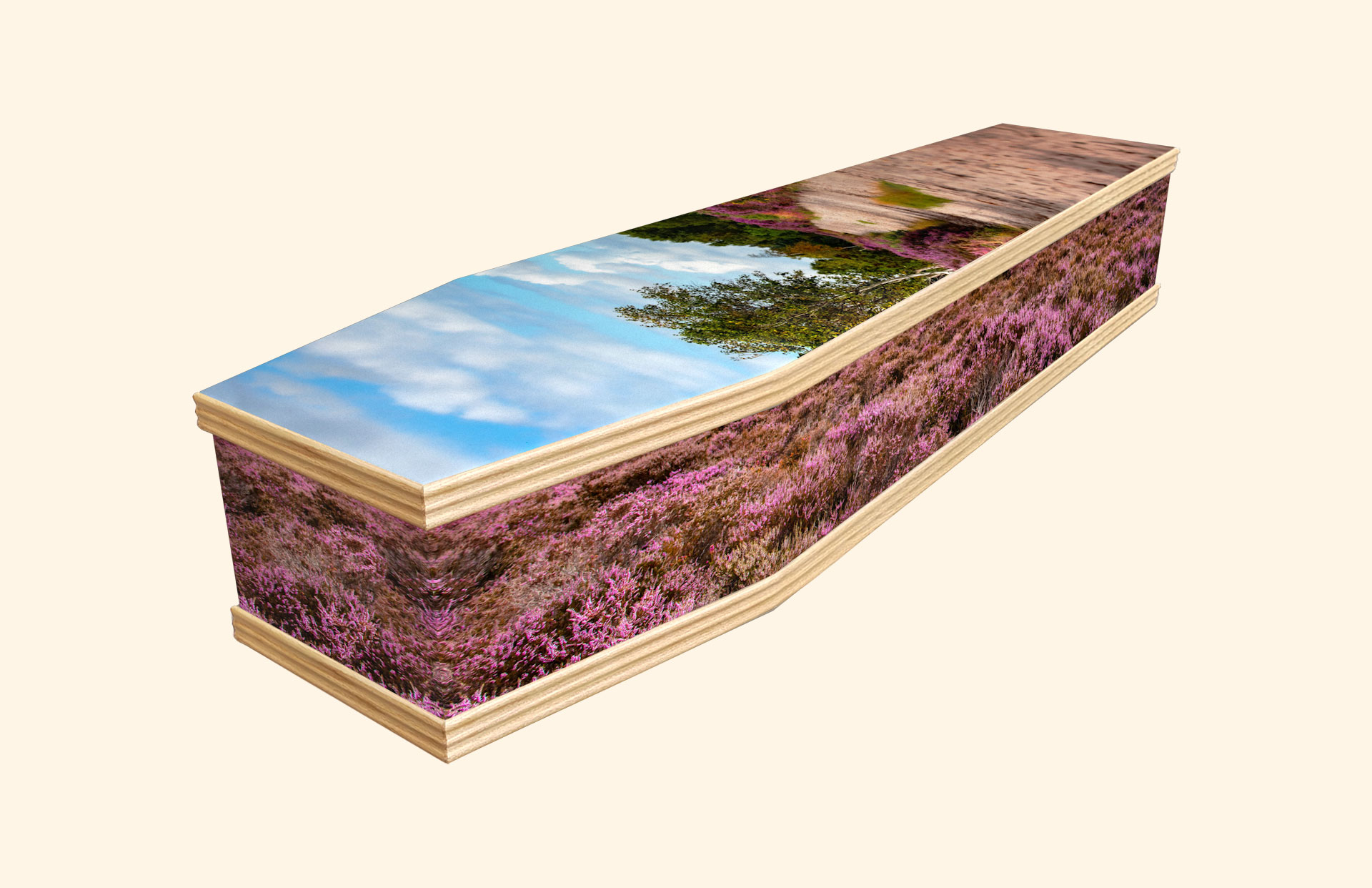 Dunwich Heath design on a classic coffin