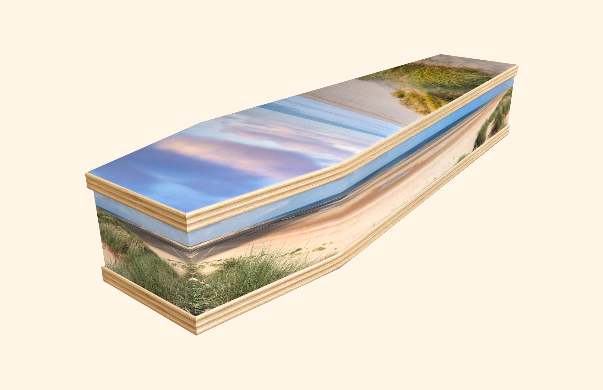 Holkham Dunes design on a classic coffin