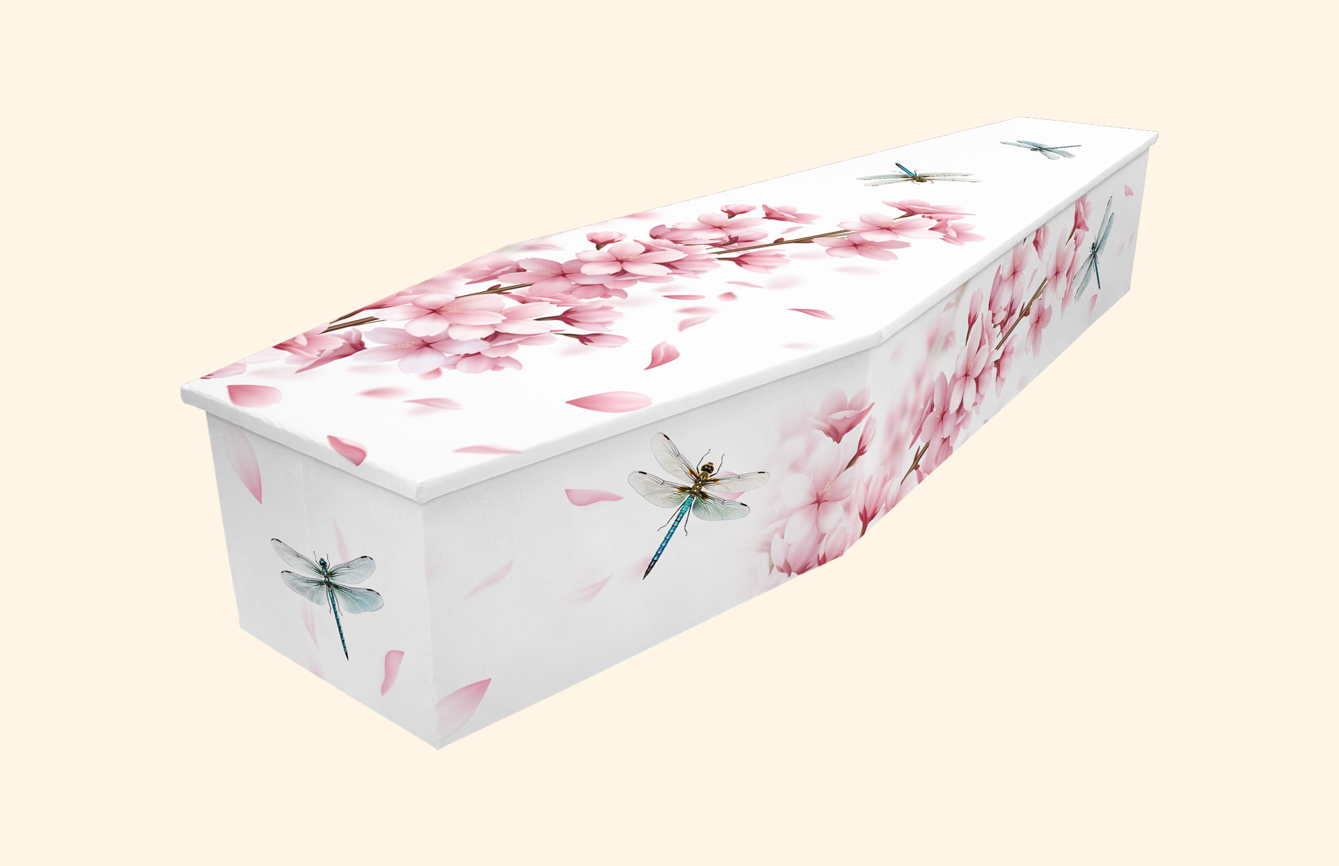 By the Pond design on a cardboard coffin