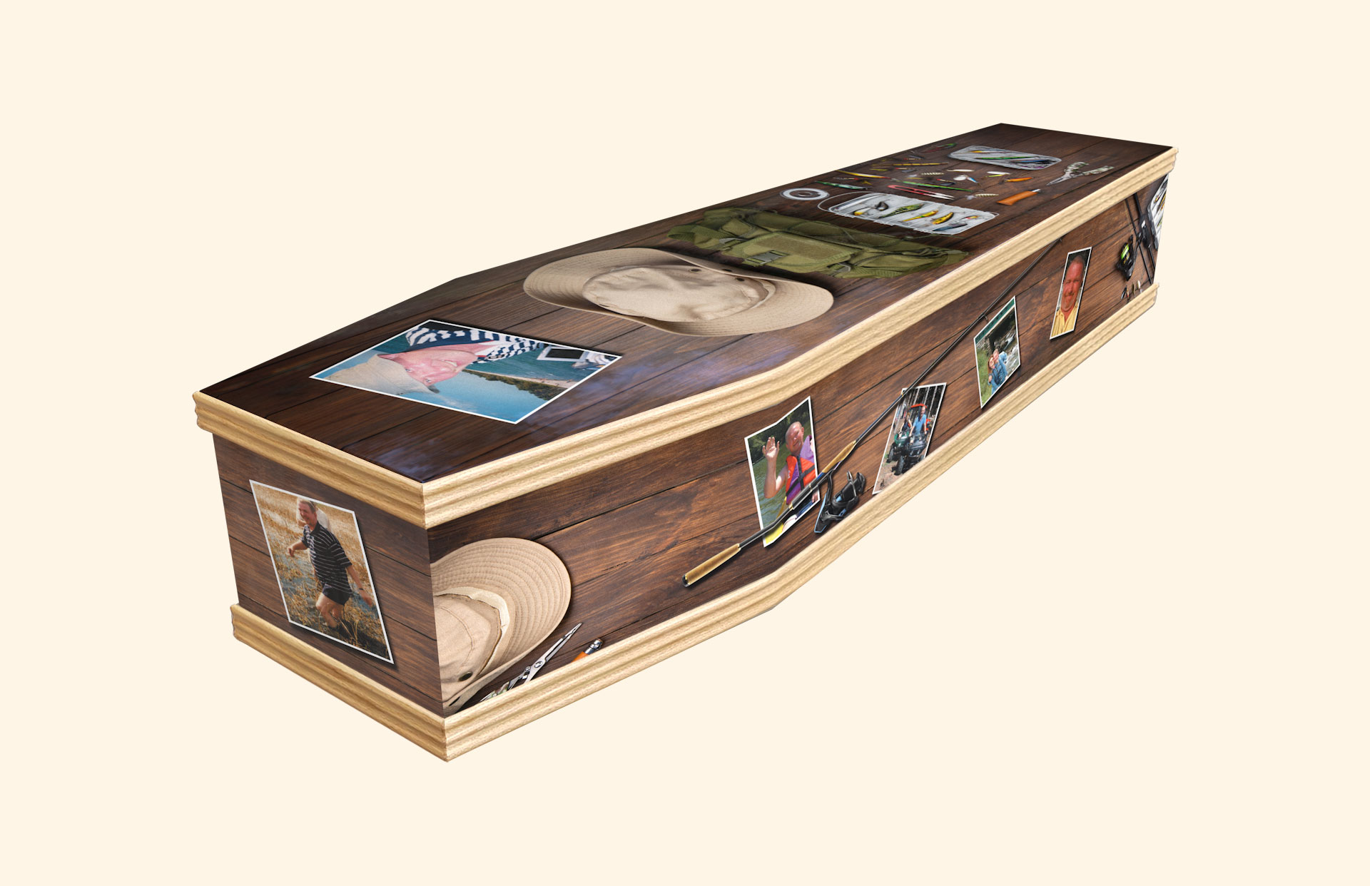 My Time design over a classic coffin