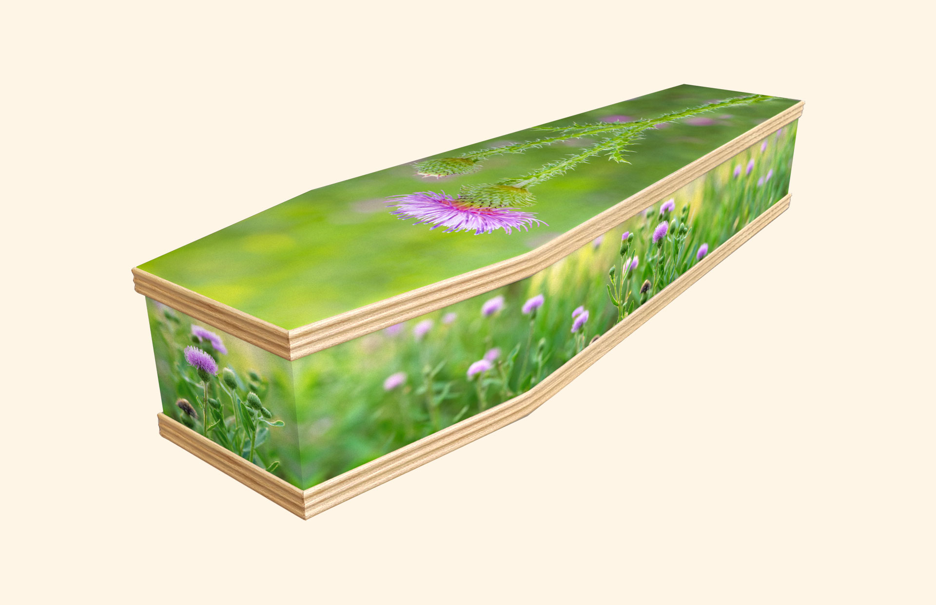 Thistle design on a classic coffin