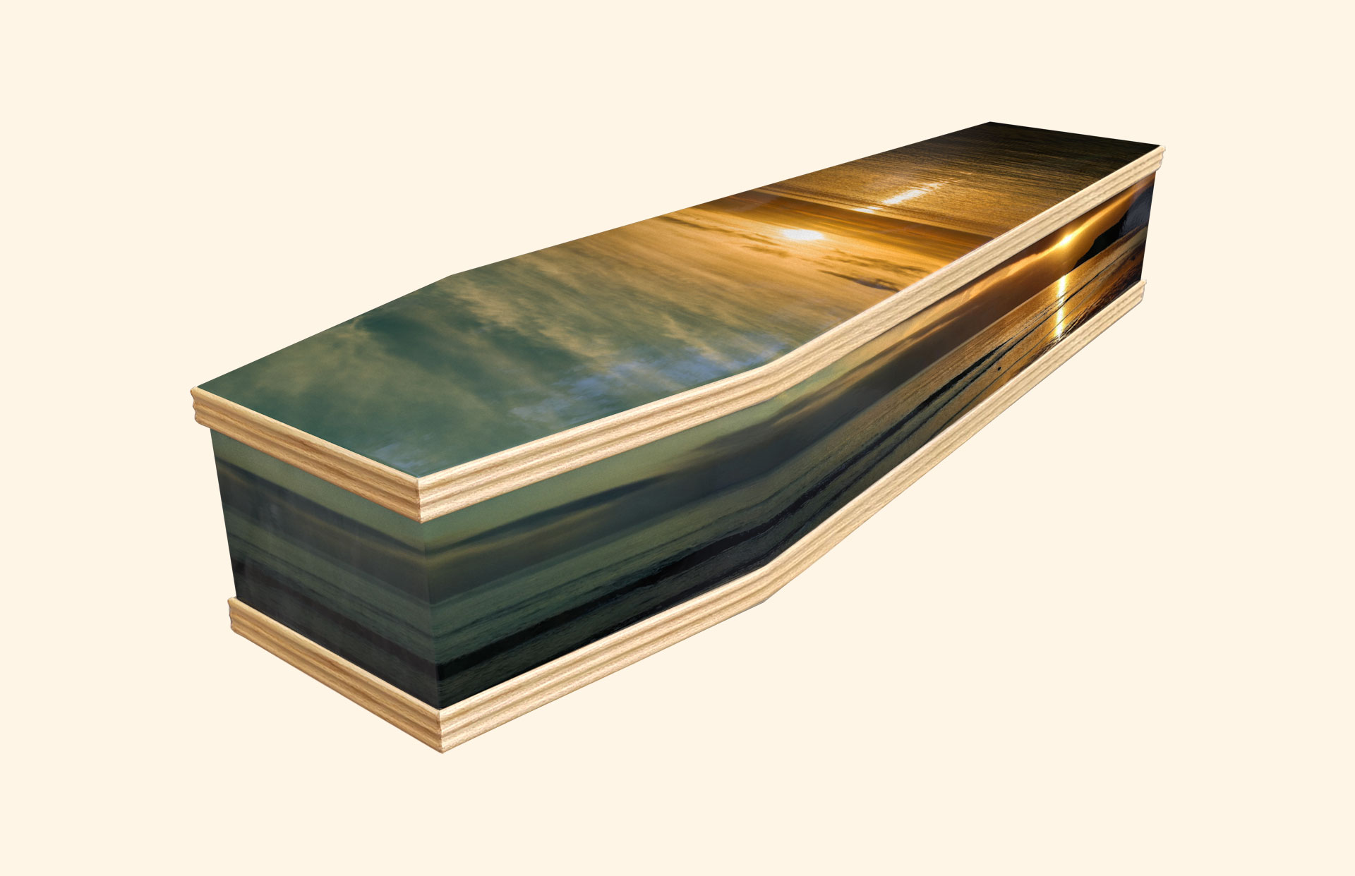 Still Waters design on a classic coffin