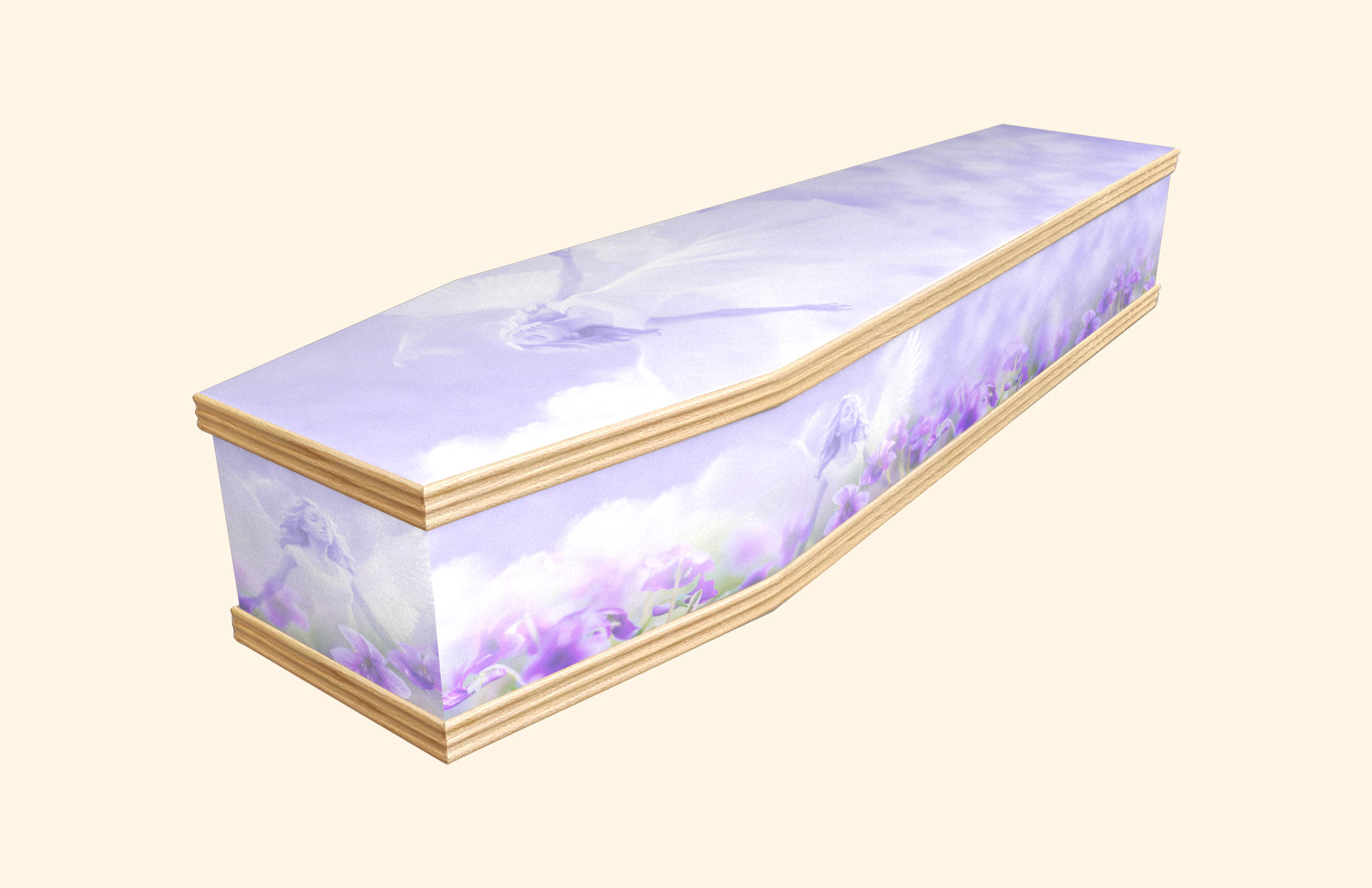 Serene design on a classic coffin