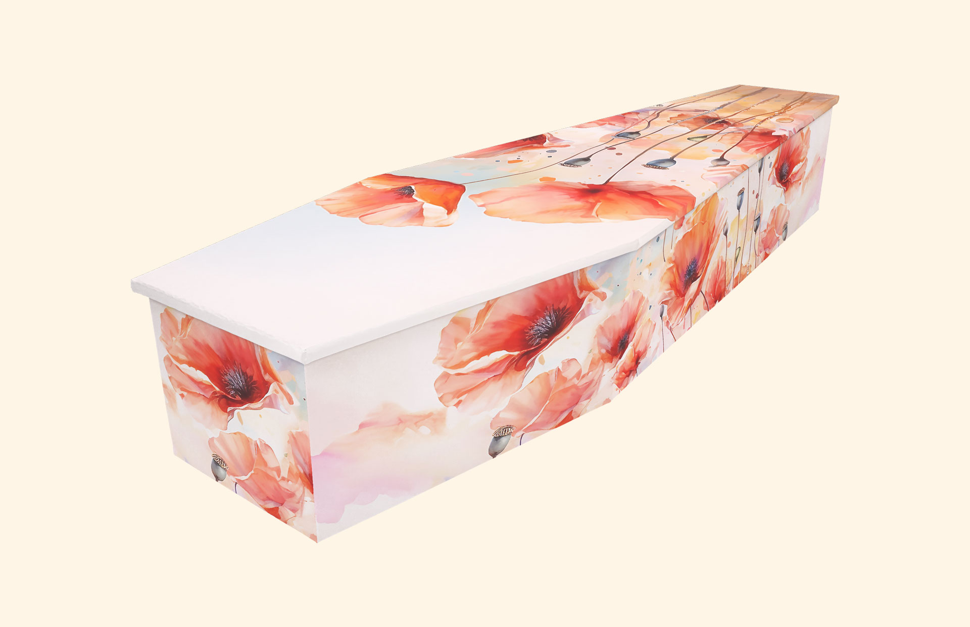 Dear Thelma design on a cardboard coffin