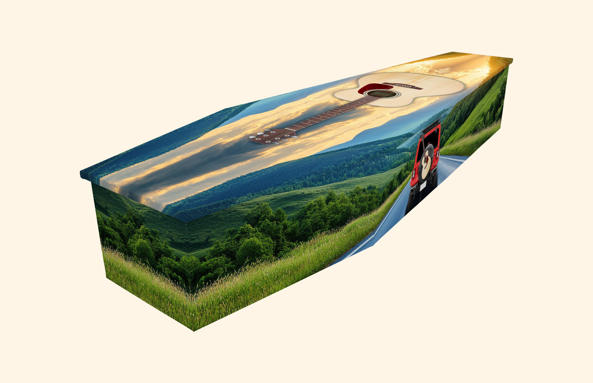 Got the Gig design on a cardboard coffin