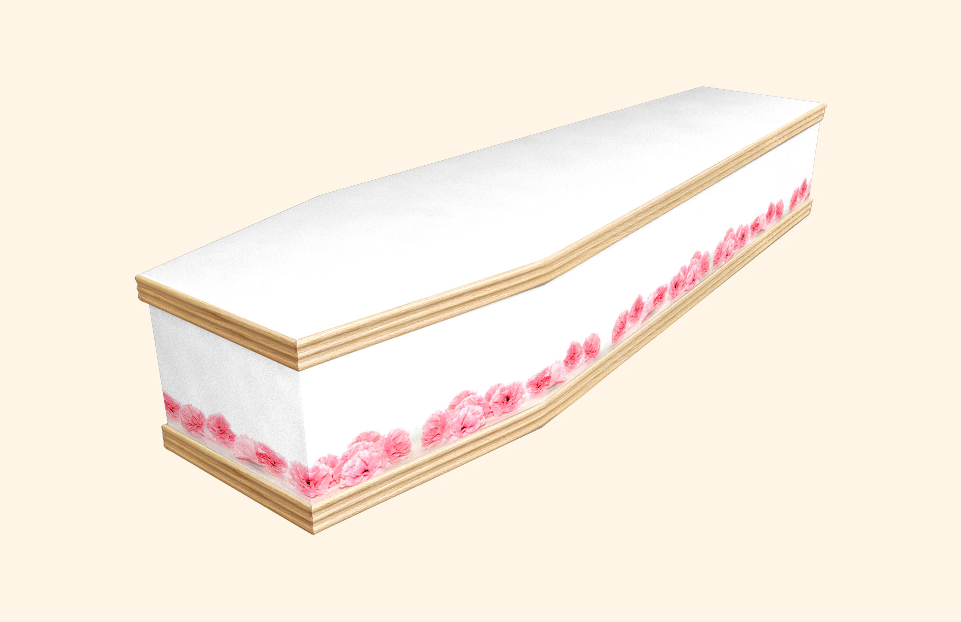 Carnations design on a classic coffin