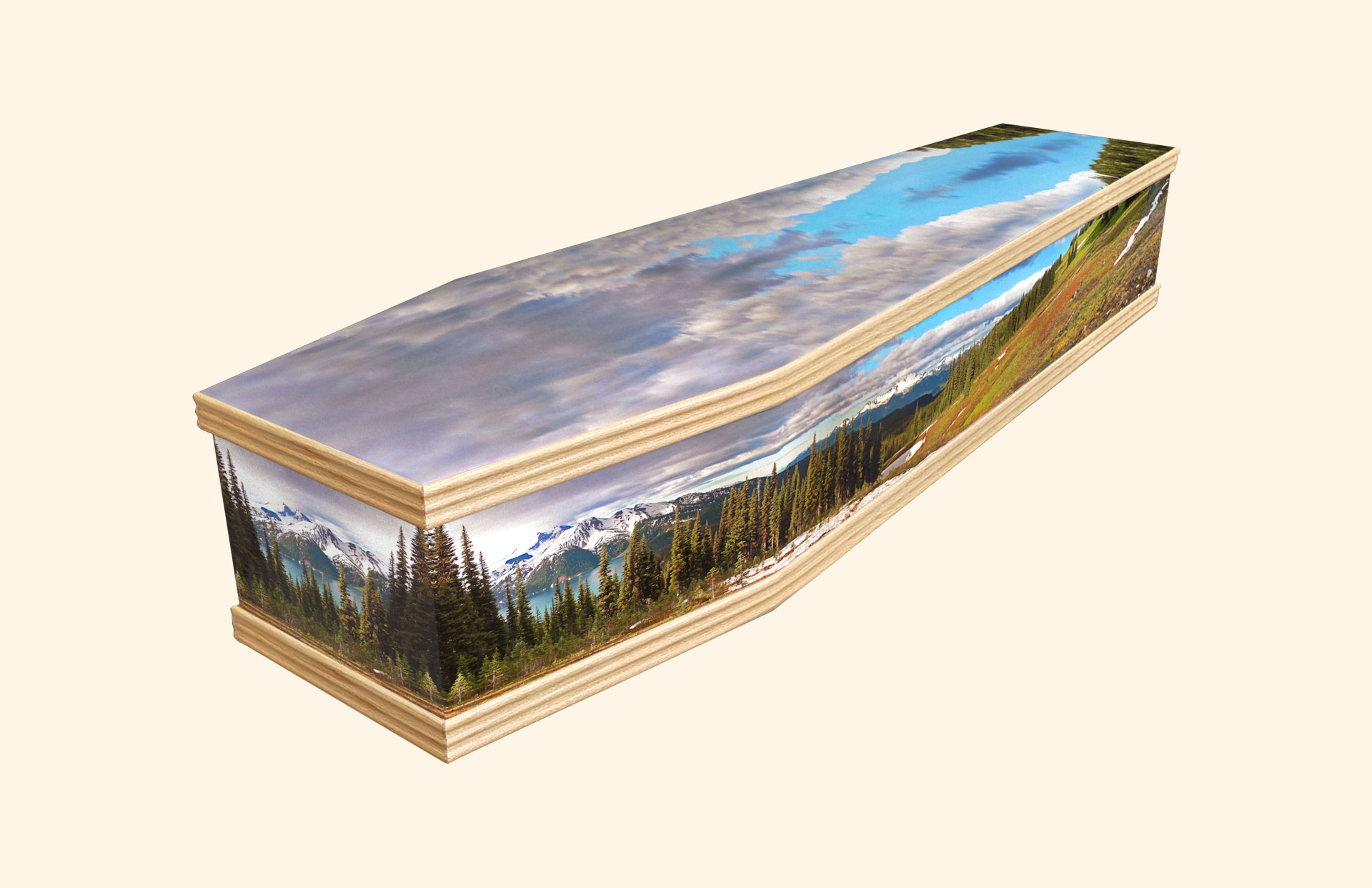 Highlands design on a classic coffin