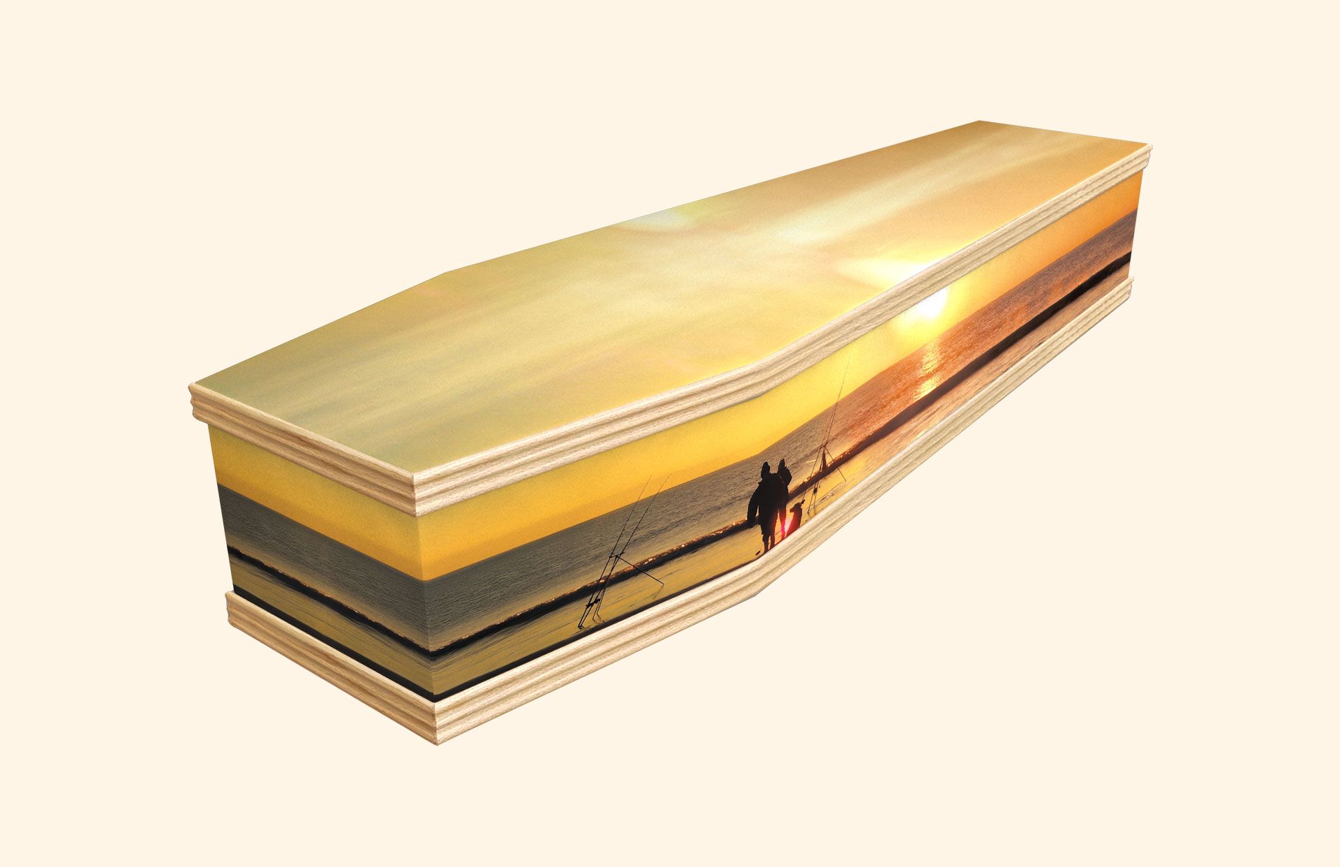 Sea Fishing design on a classic coffin