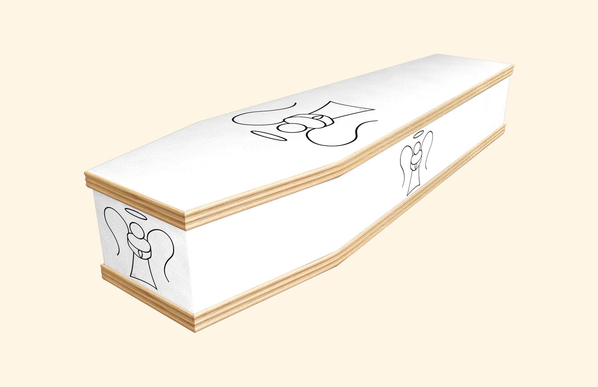 Jay's Angel design on a classic coffin