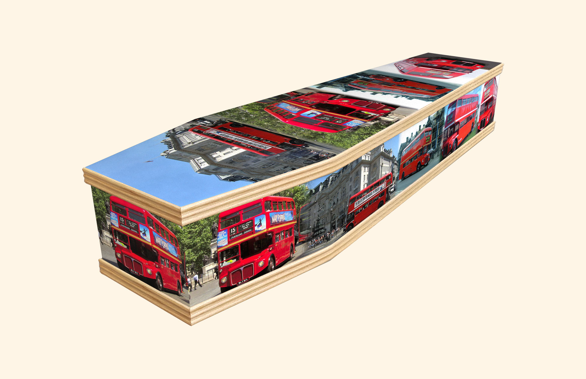 On the Buses design on a classic coffin