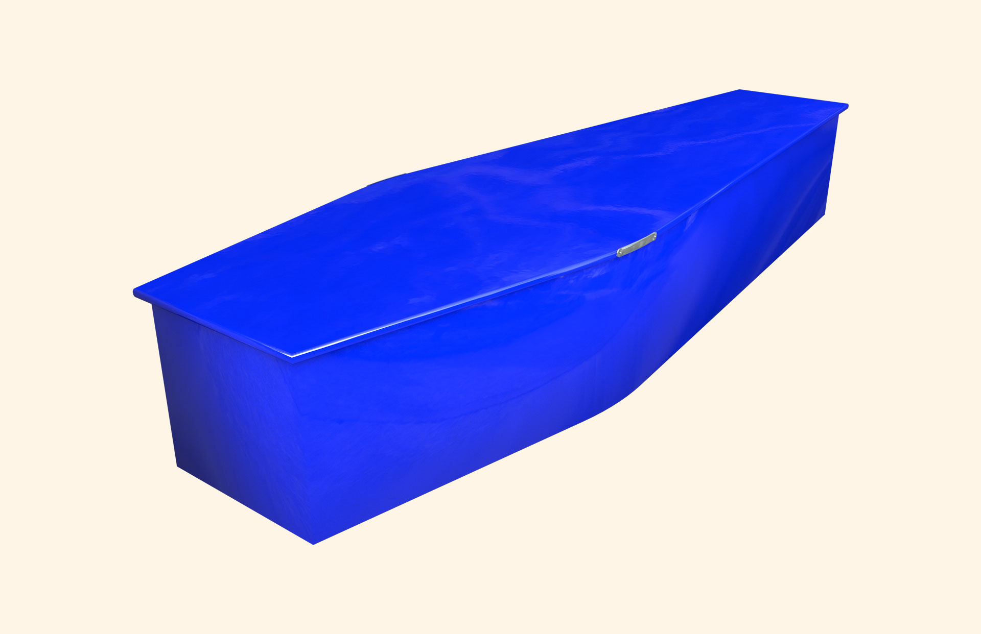 Solid Colour Glowing Blue design on a traditional coffin