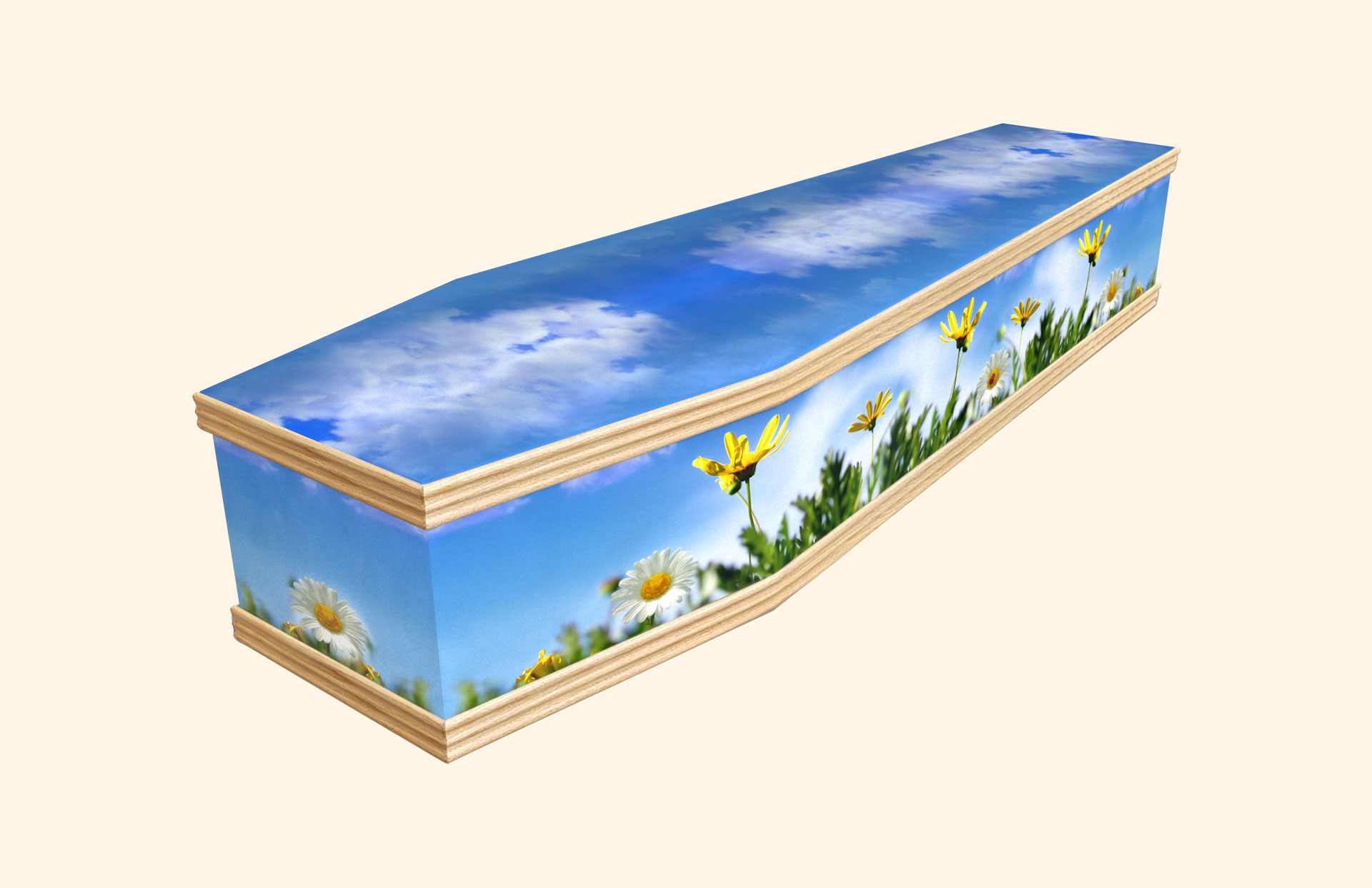 Innocence design on a classic coffin