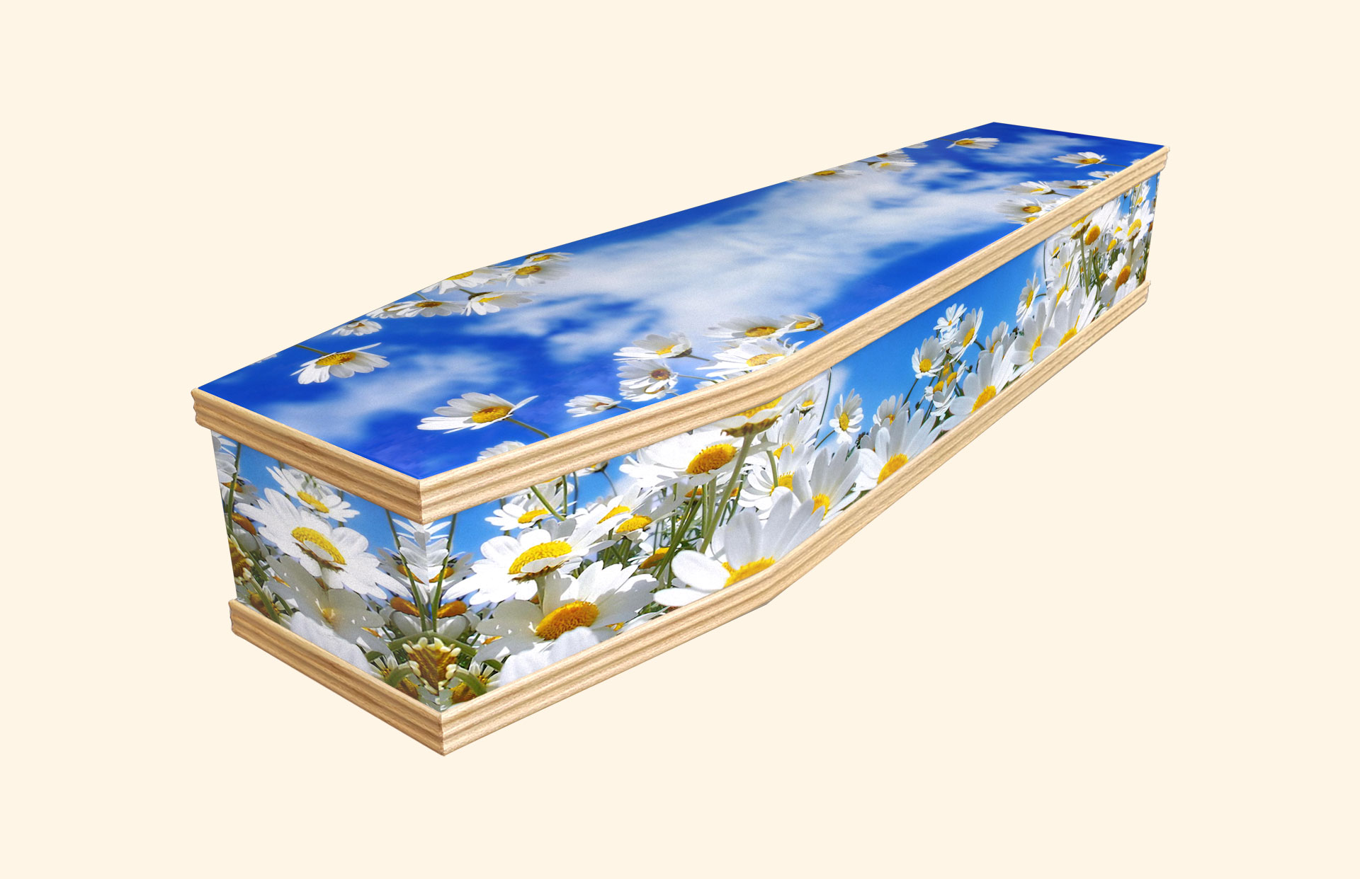 Dancing Free design on a classic coffin
