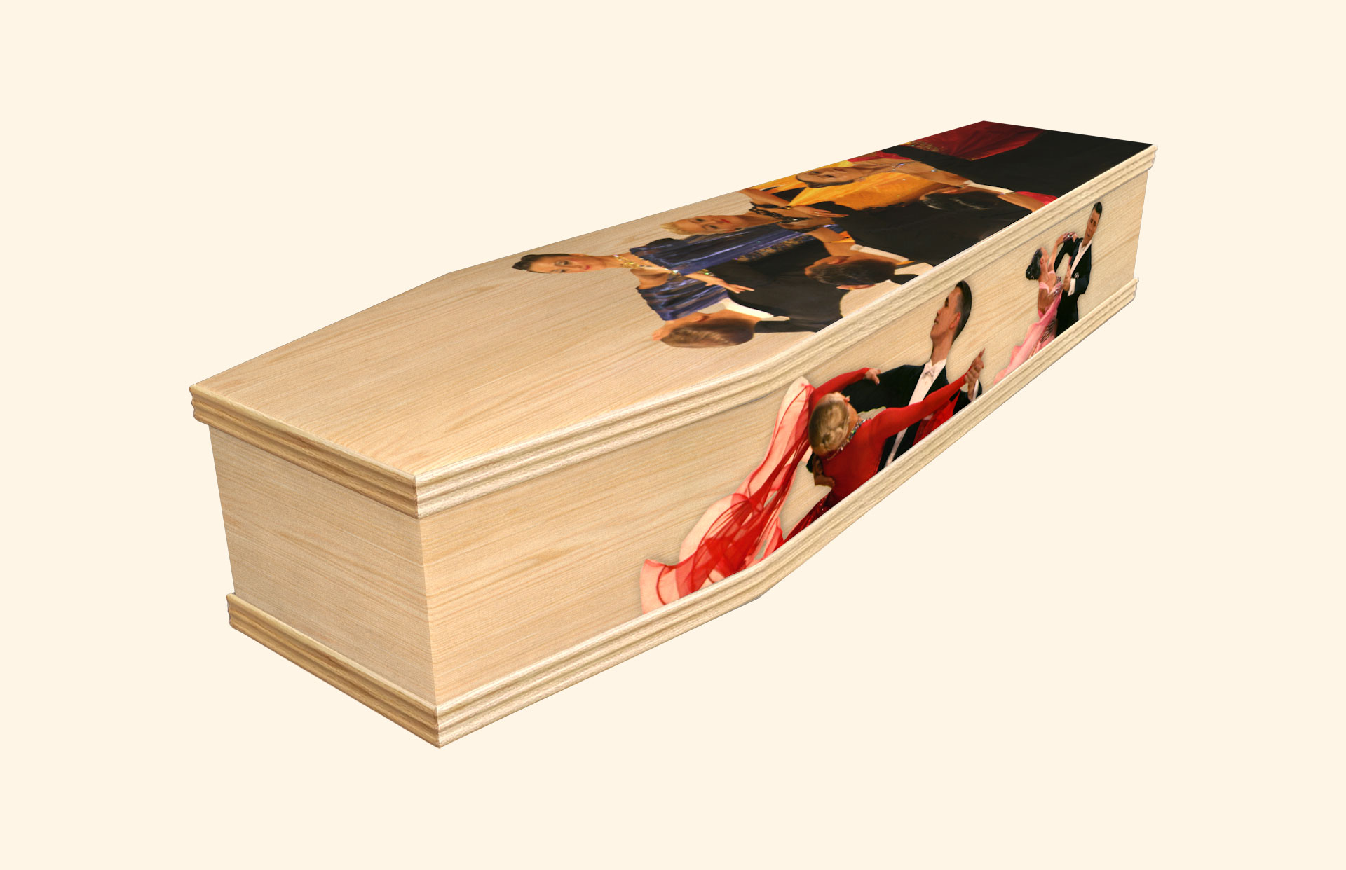 Dance with me design on a classic coffin