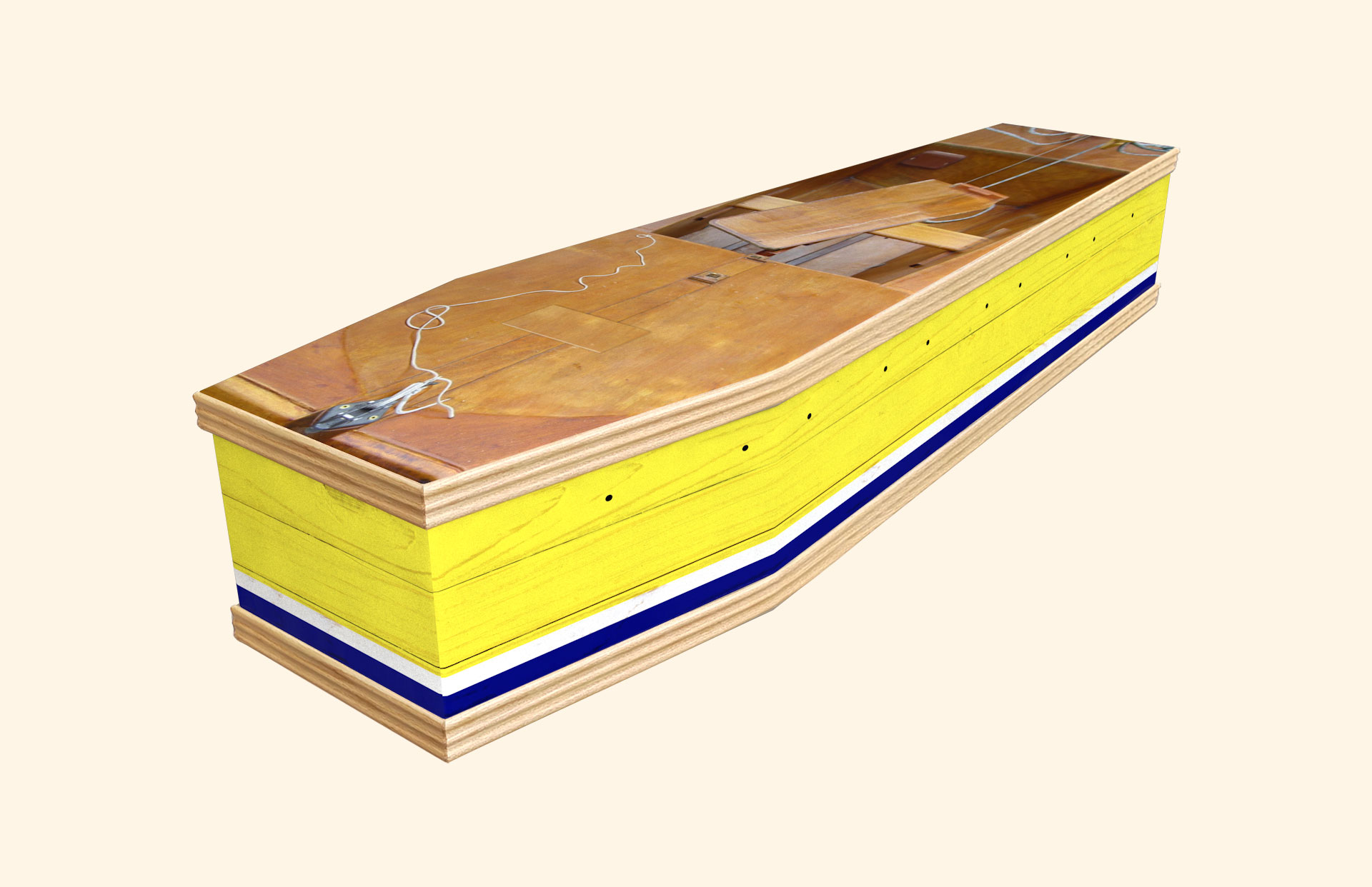 The Dinghy design on a classic coffin