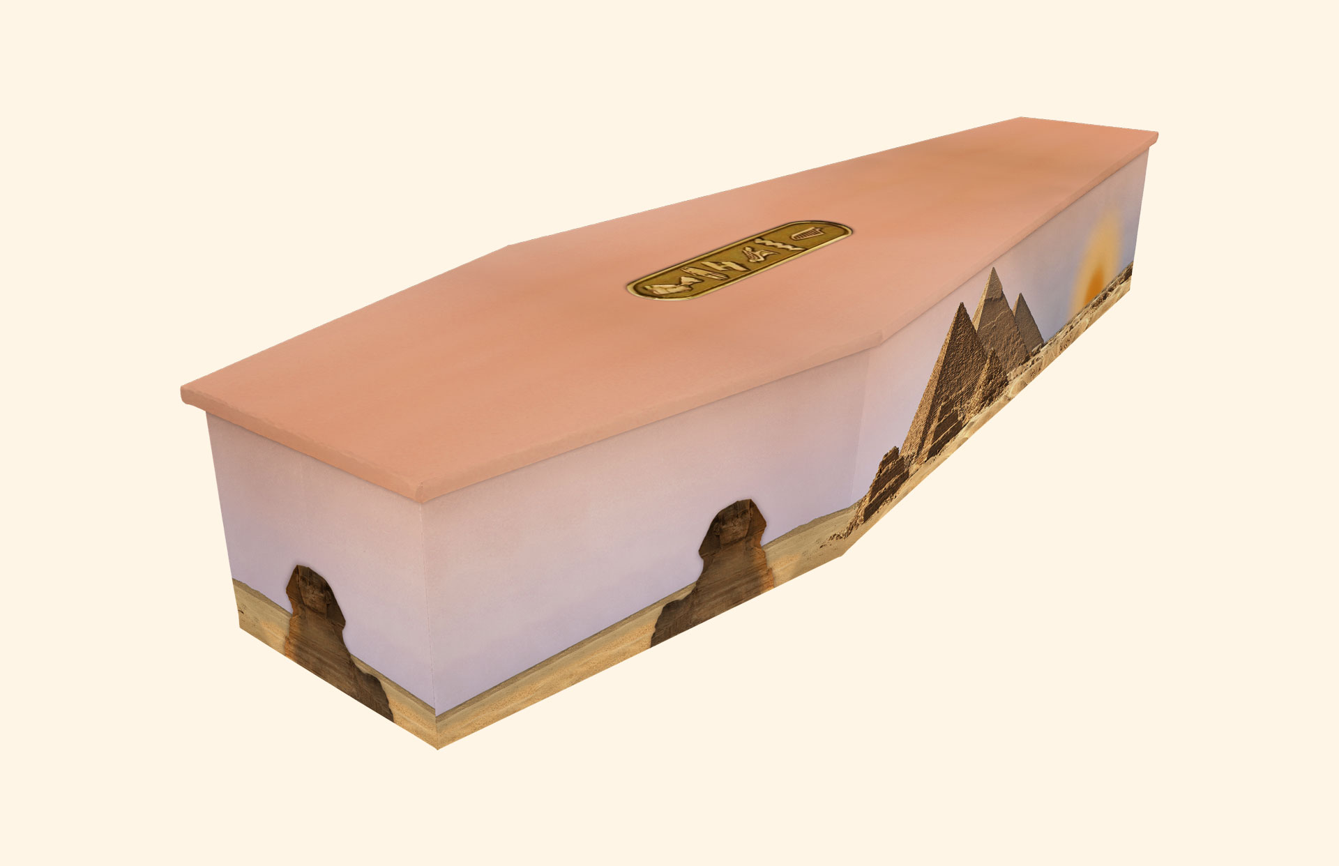 Egypt design on a cardboard coffin