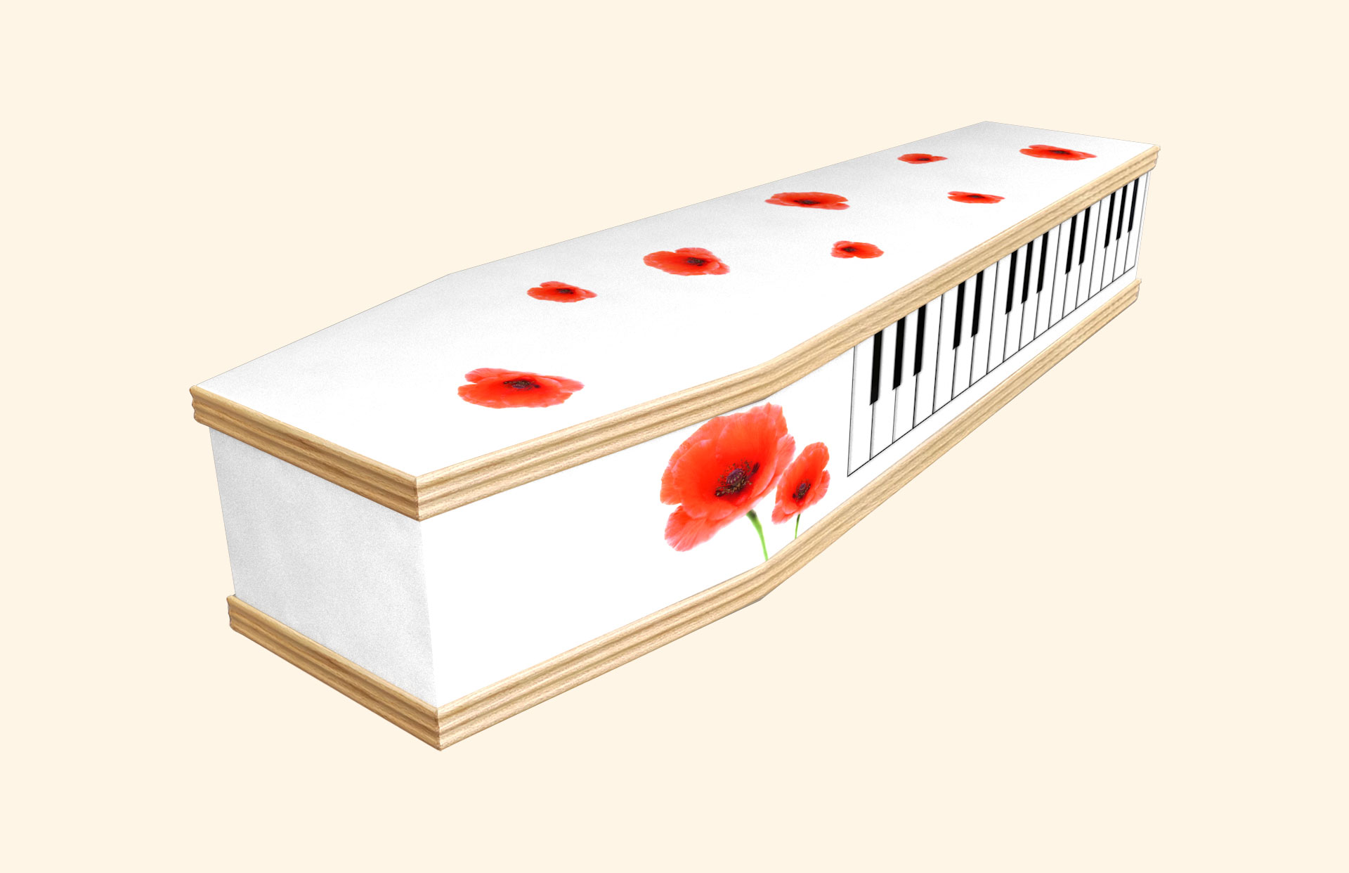 Silent Tune design on a classic coffin