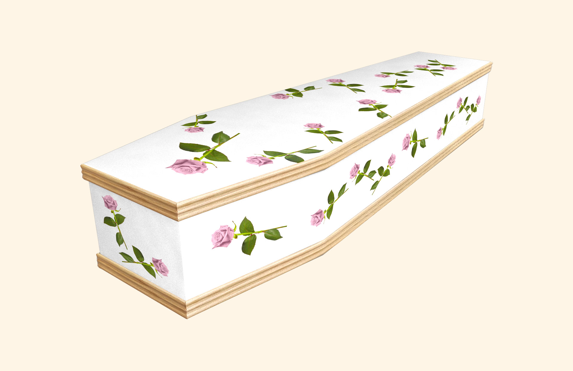 Delicate Rose design on a classic coffin