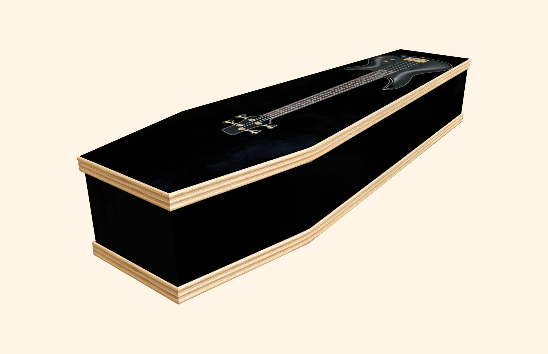 Moody Guitar design on a classic coffin