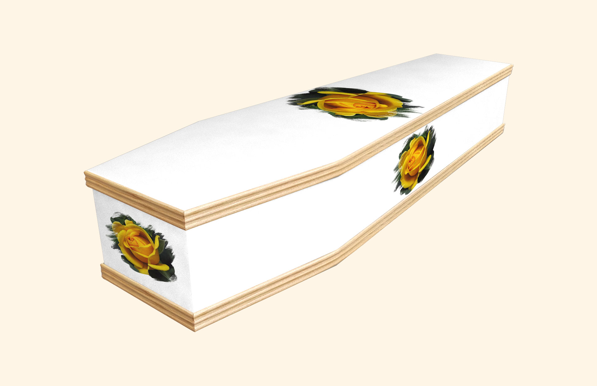 Joy design on a classic coffin