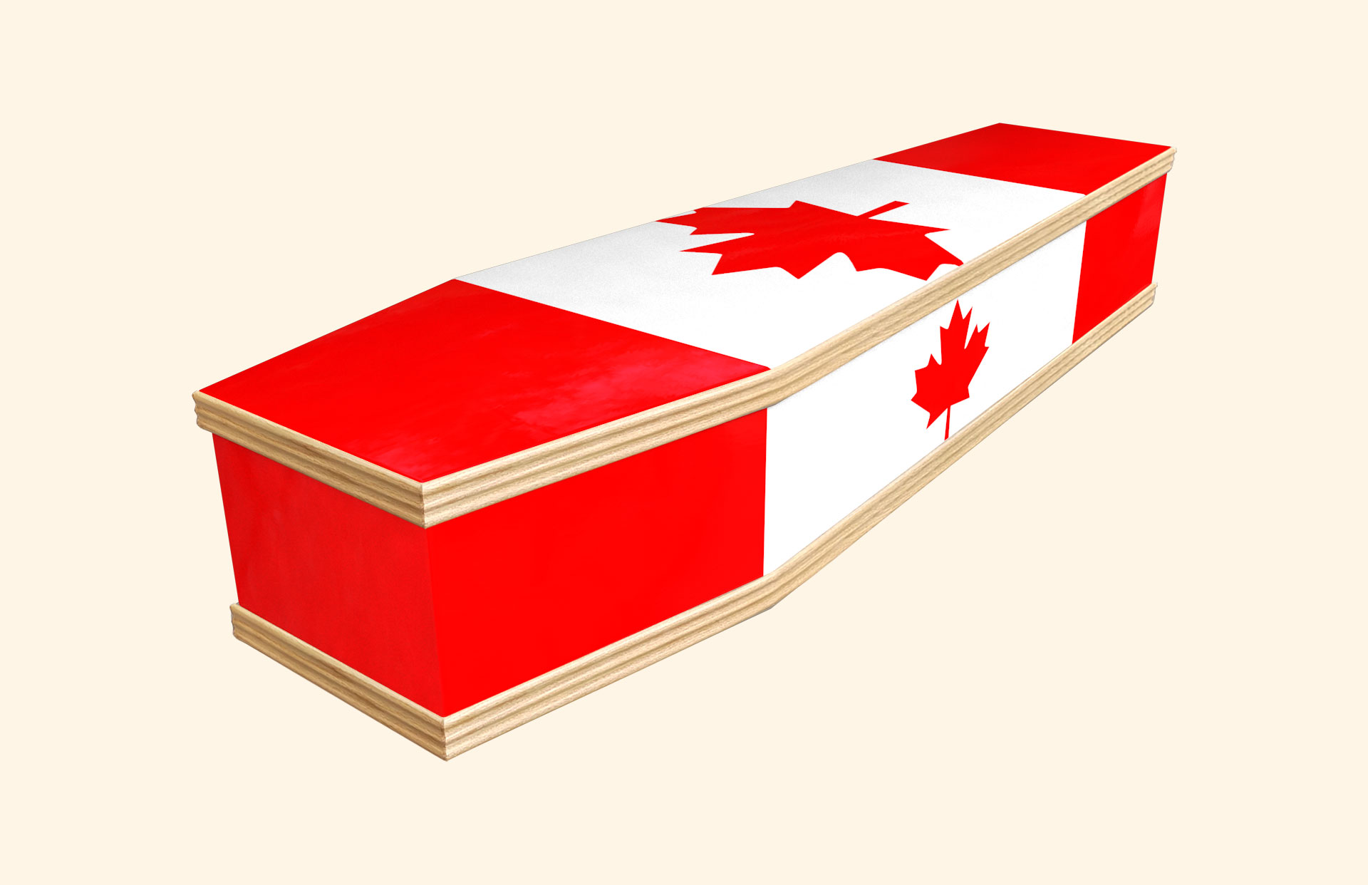 Canadian Flag design on a classic coffin