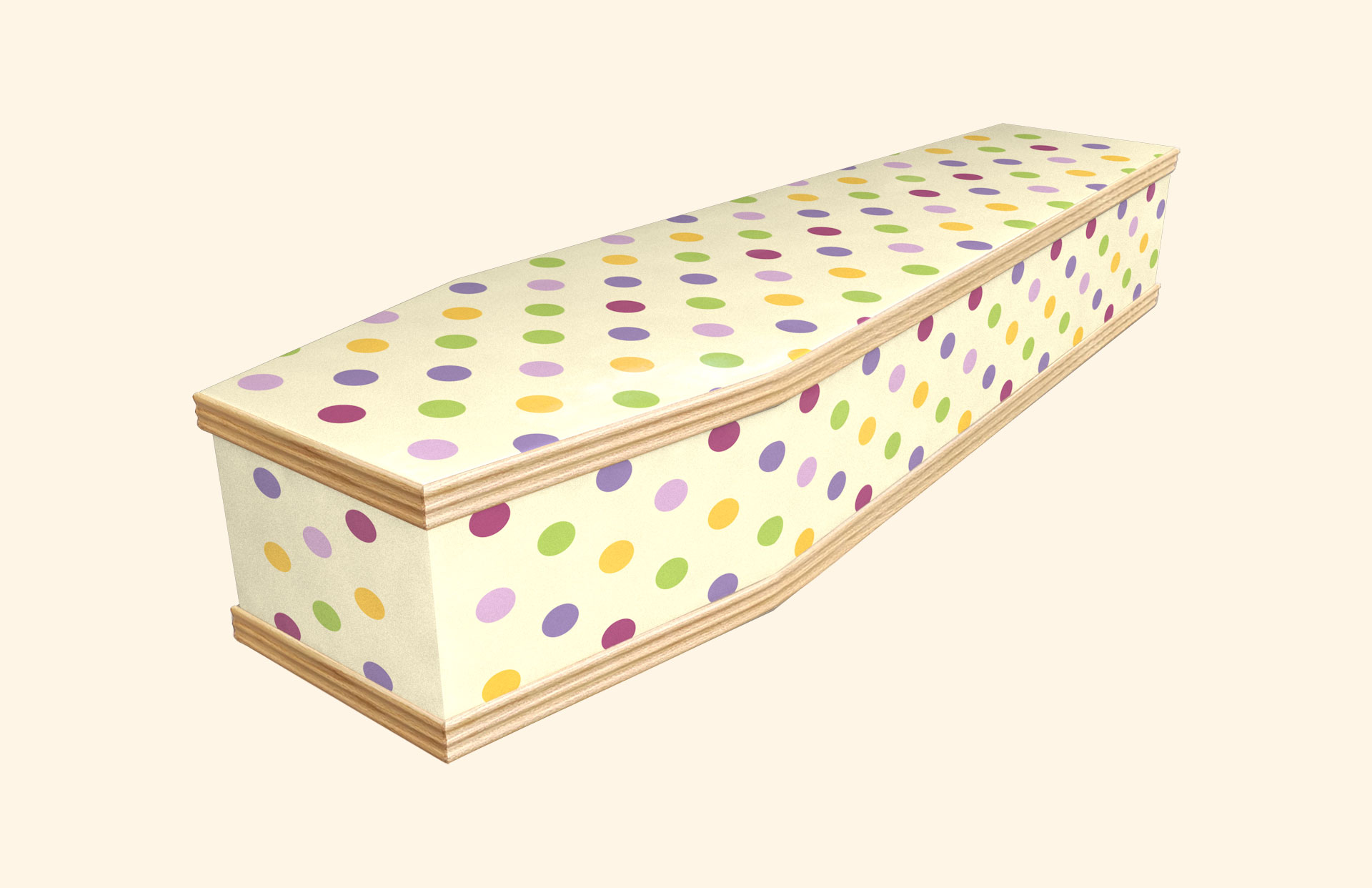Polka Dots design on a classic coffin