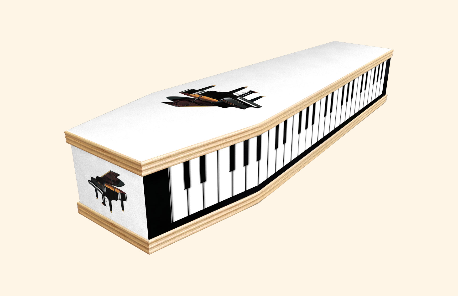 Pianist design on a classic coffin