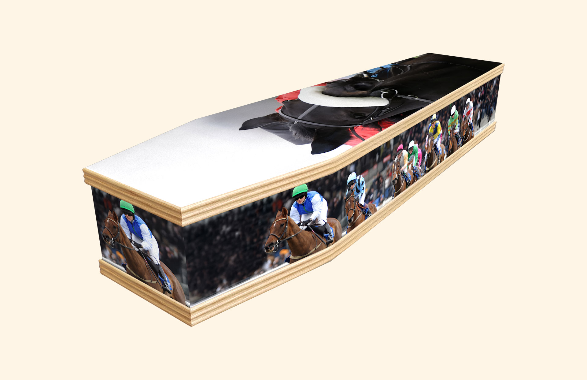 The Wager design on a classic coffin