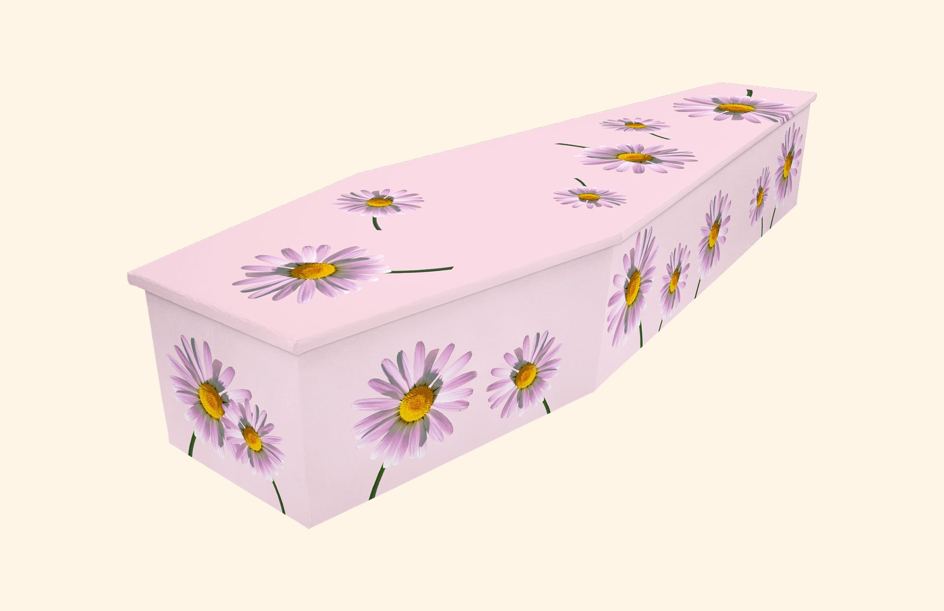 Summer design on a cardboard coffin