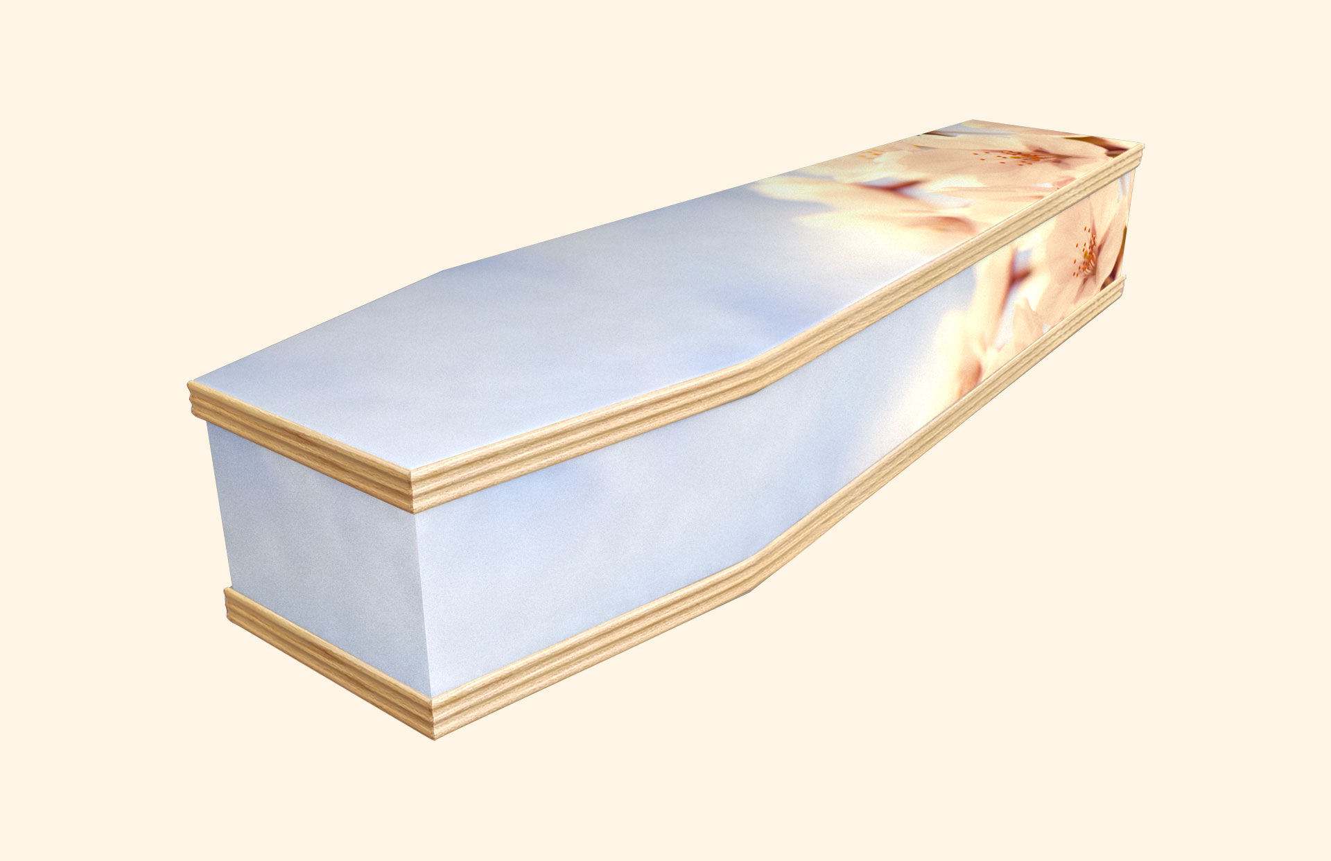 Cherry Blossom design on a classic coffin