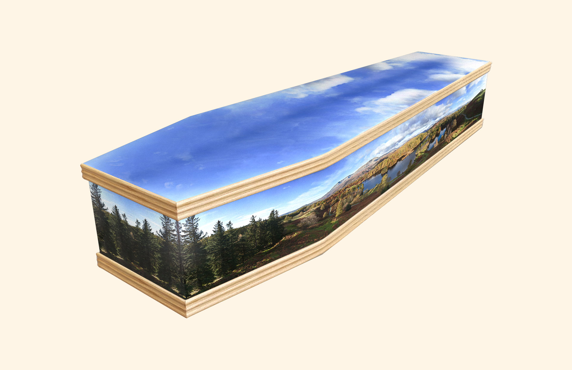 The Lakes design on a classic coffin
