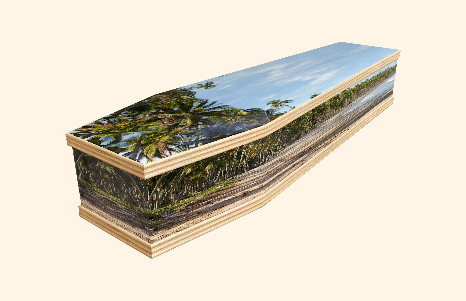Paradise design on a classic coffin