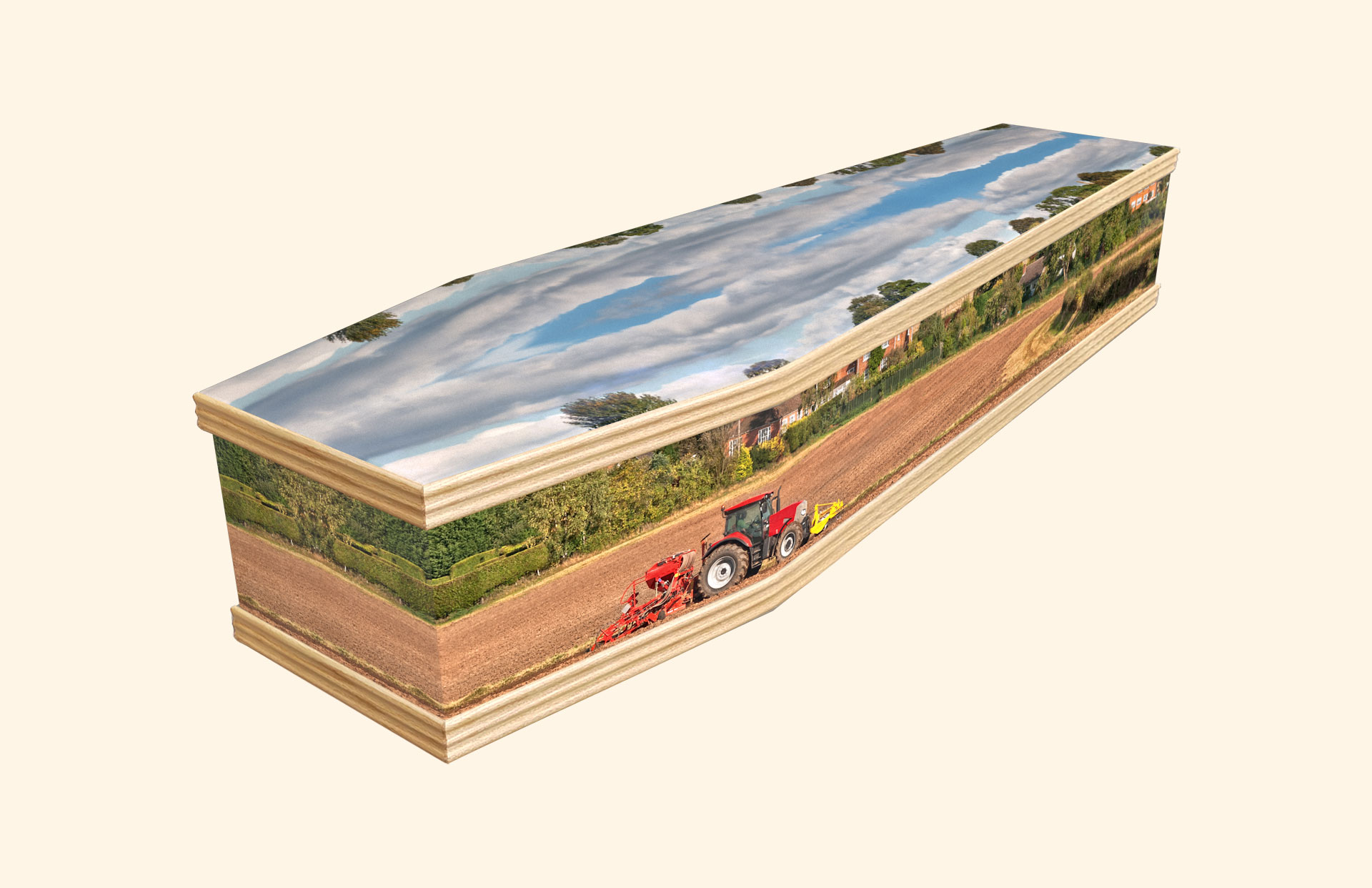 Last Harvest design on a classic coffin