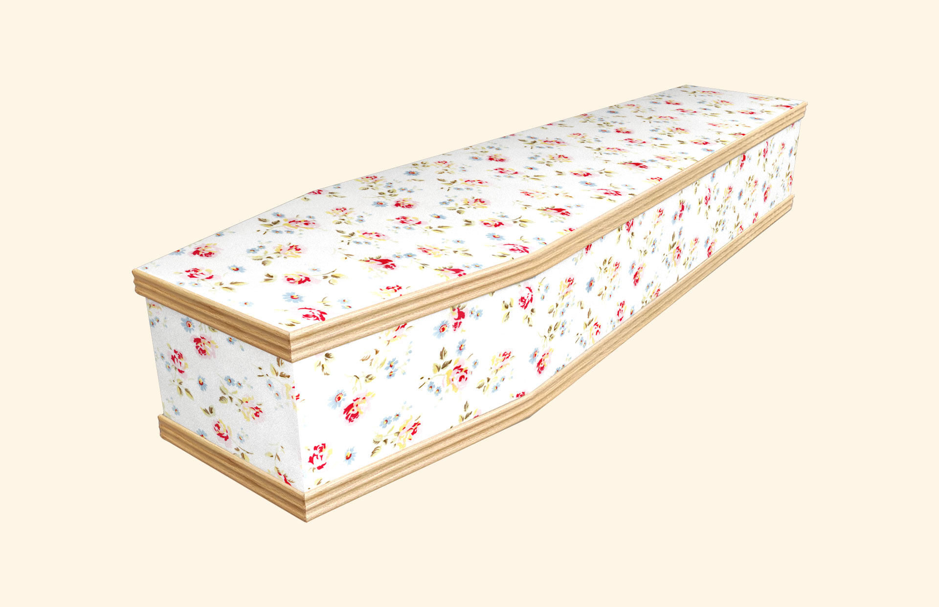 Roses Galore design on a classic coffin