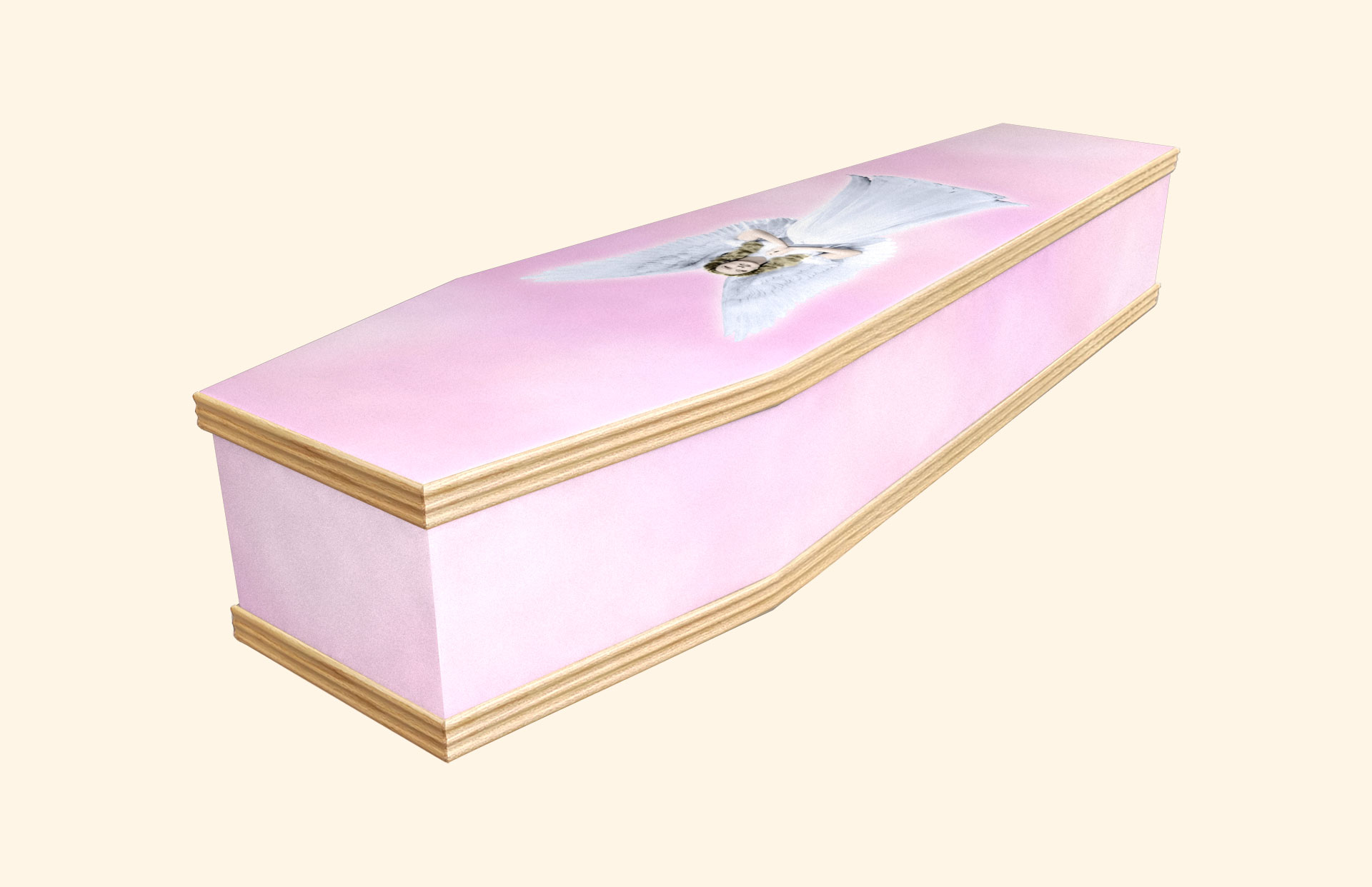 Guardian Angel design on a classic coffin