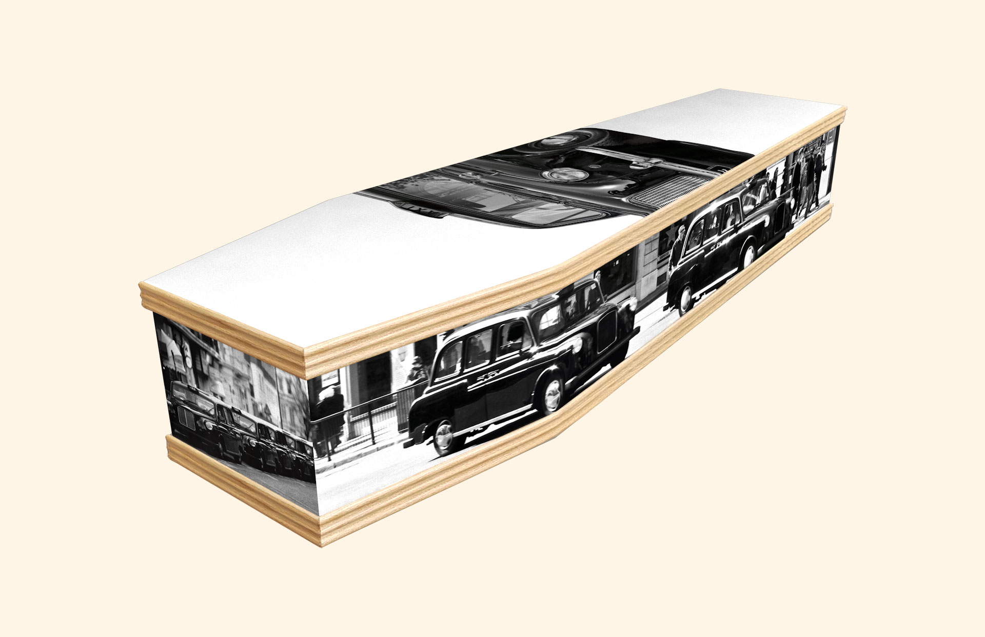 London Cab design on a classic coffin