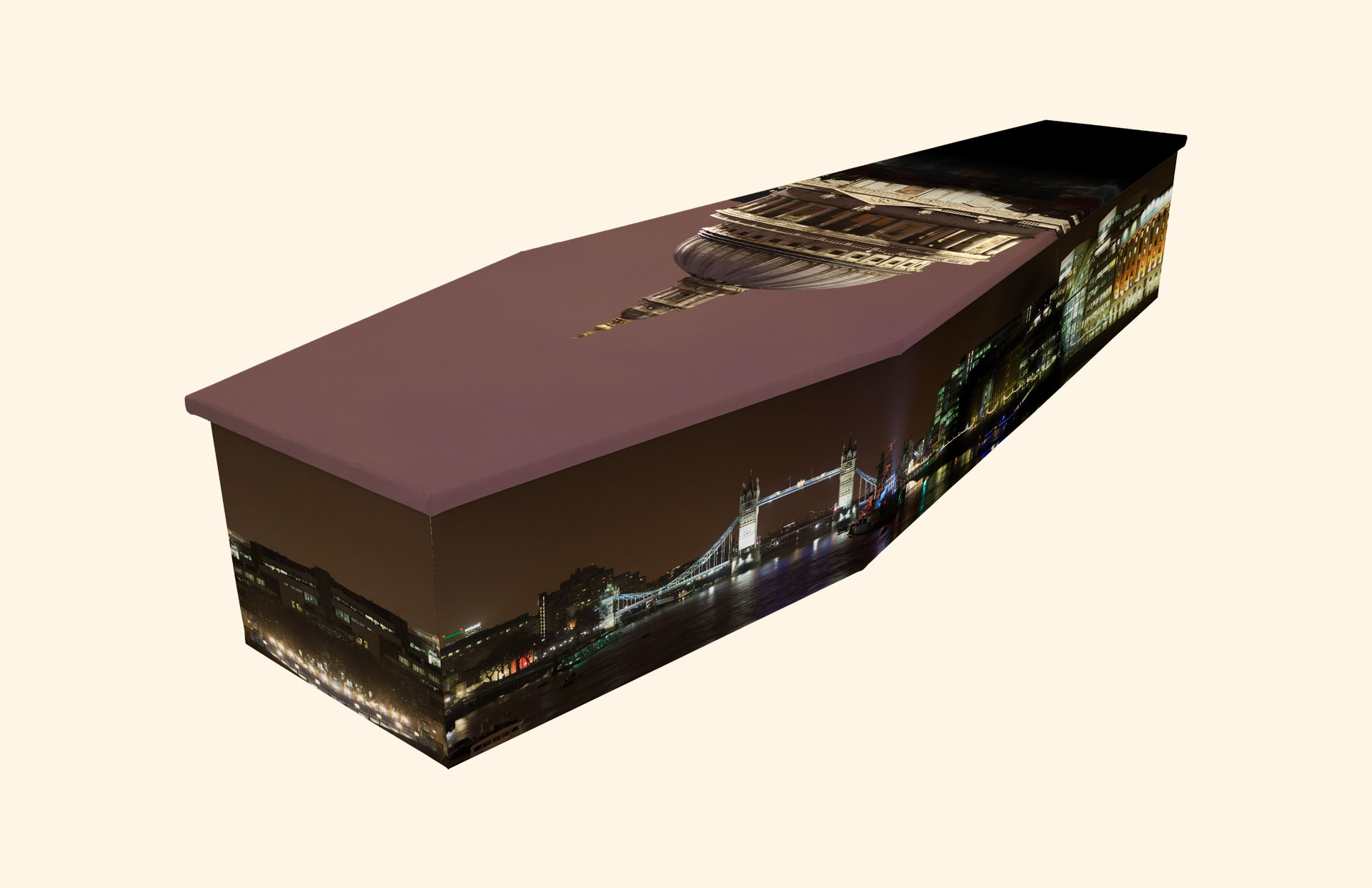 St Pauls design on a cardboard coffin