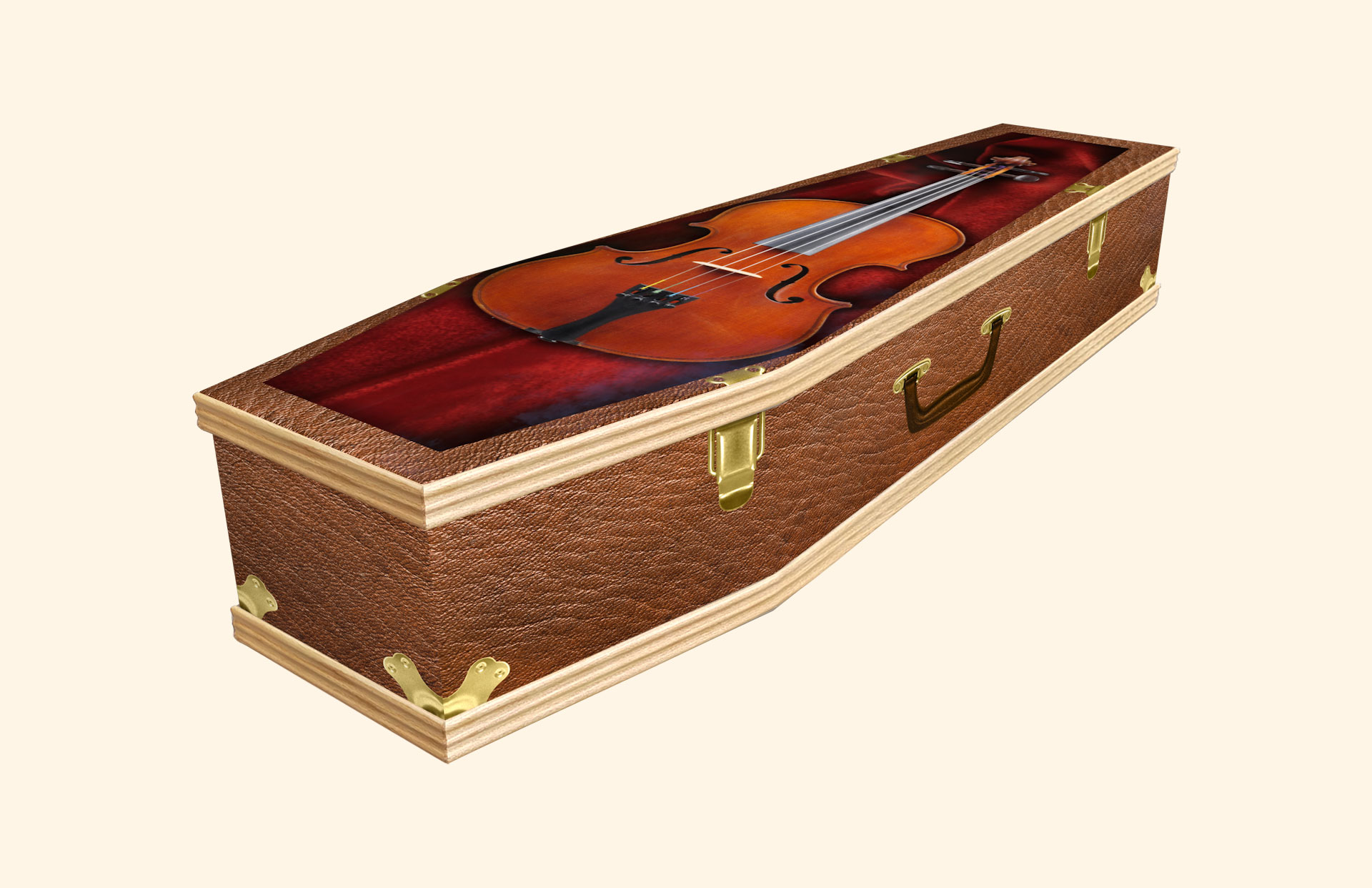 The Violin design on a classic coffin