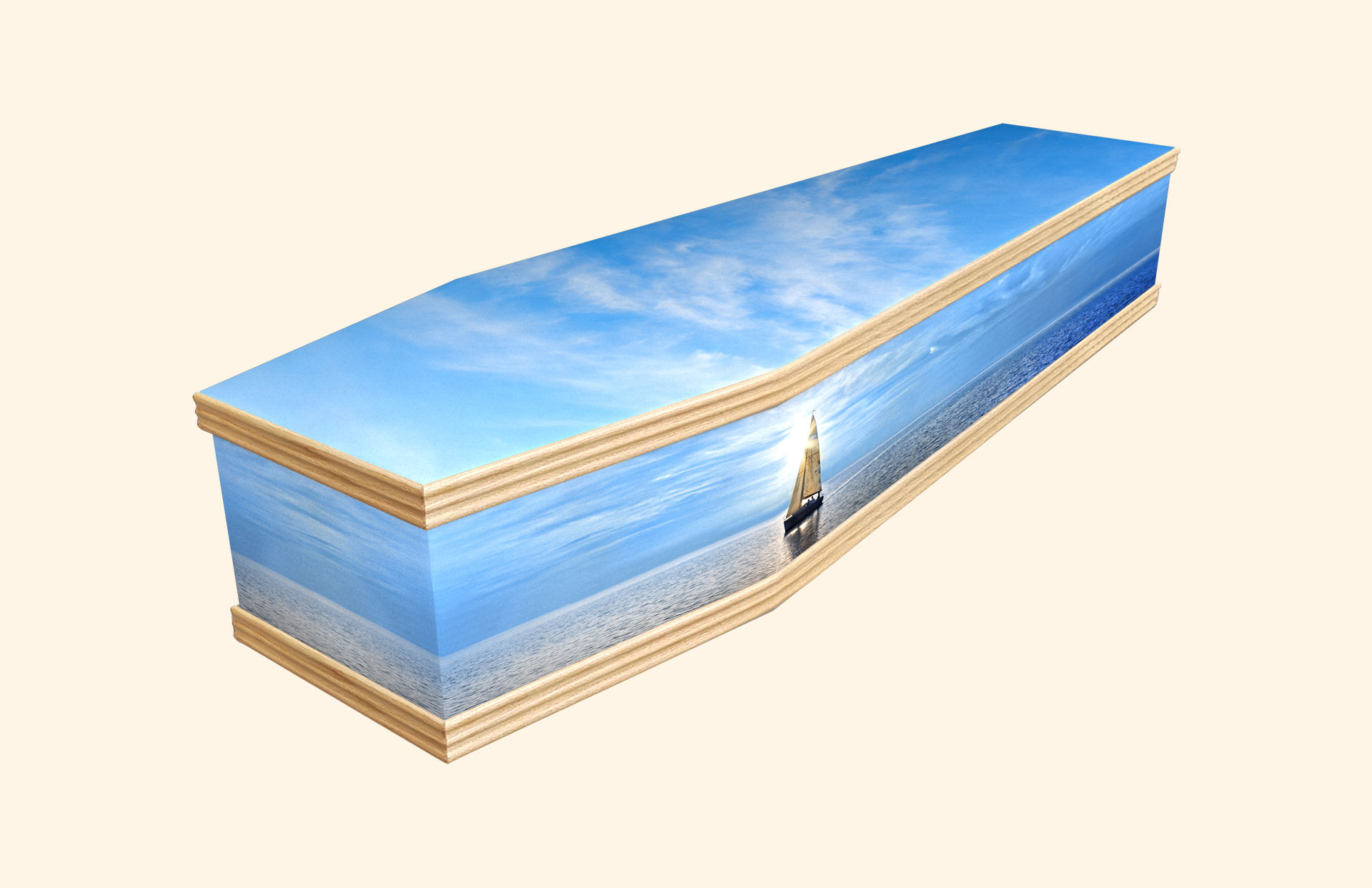 Plain Sailing design on a classic coffin