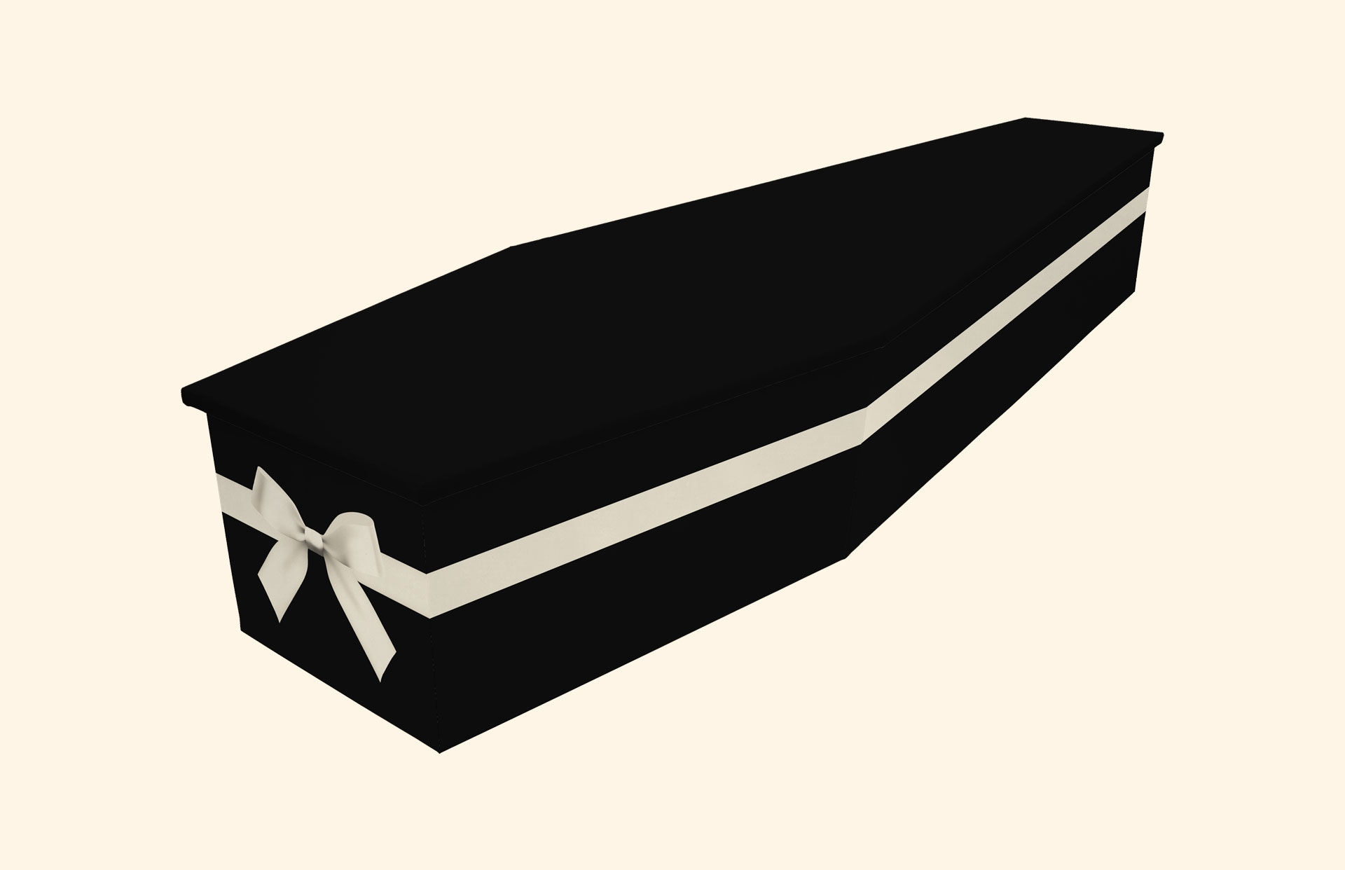 Ribbon Bow design on a cardboard coffin