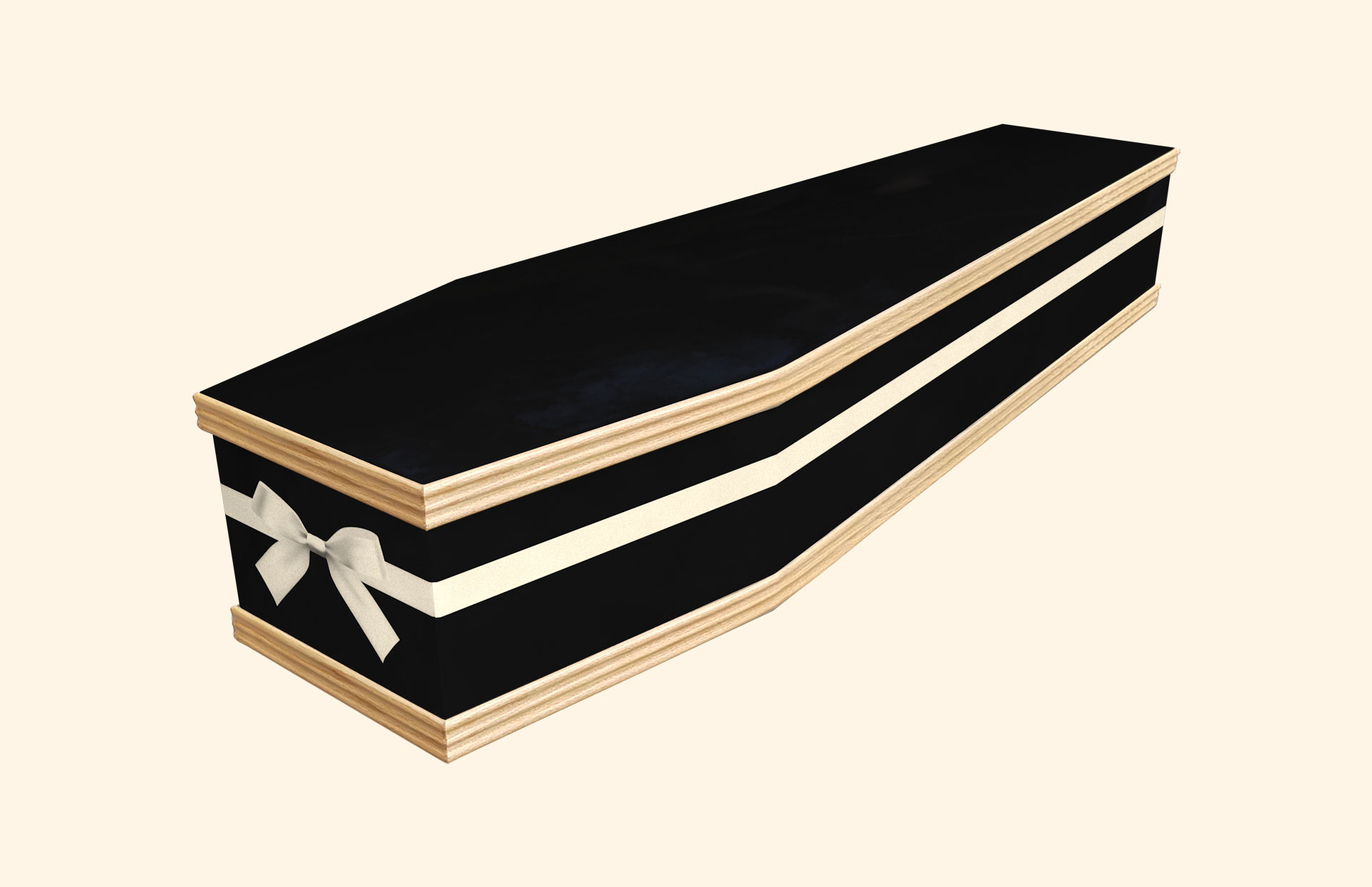 Ribbon Bow design on a classic coffin