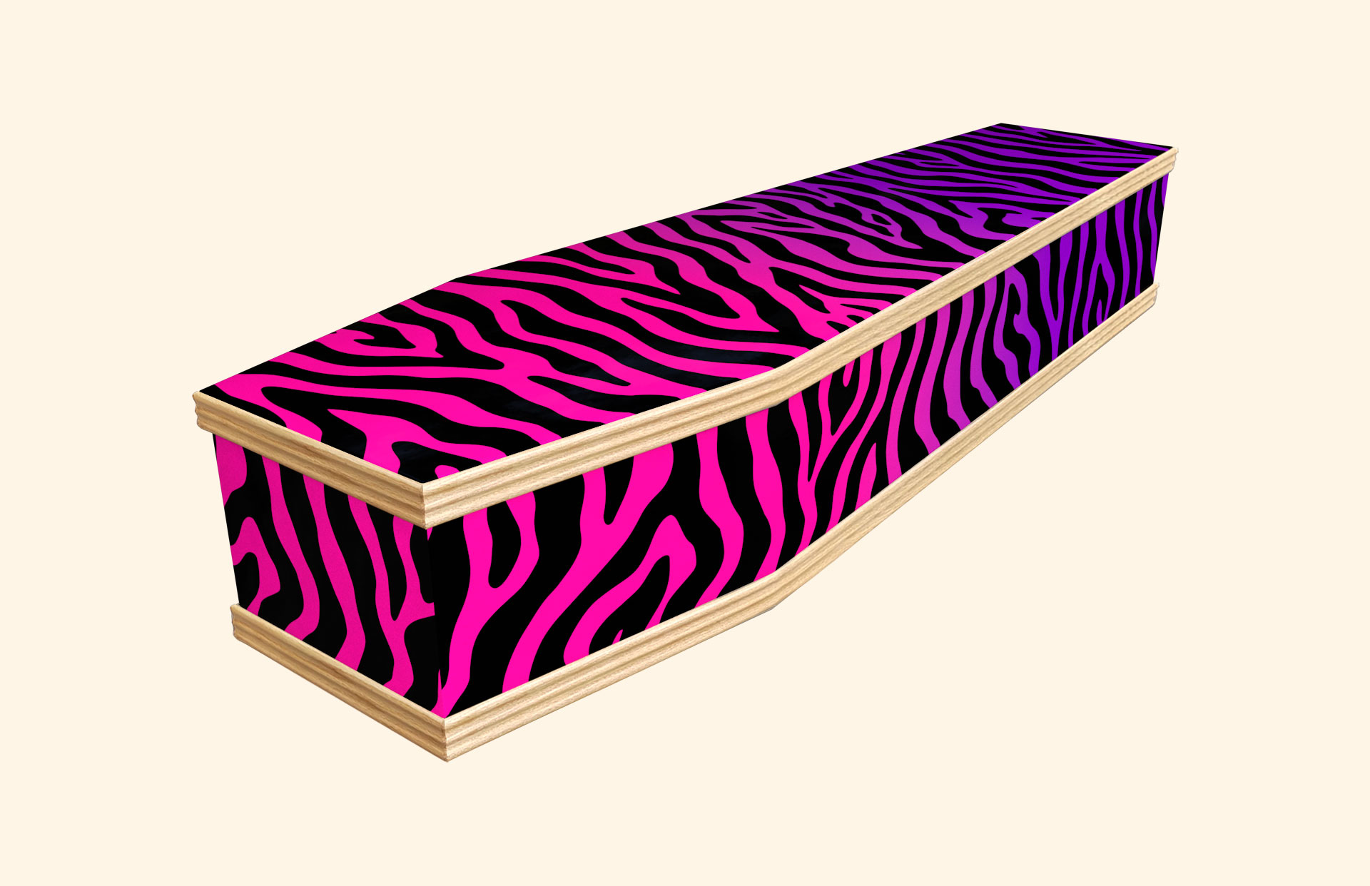 Funky Zebra design on a classic coffin