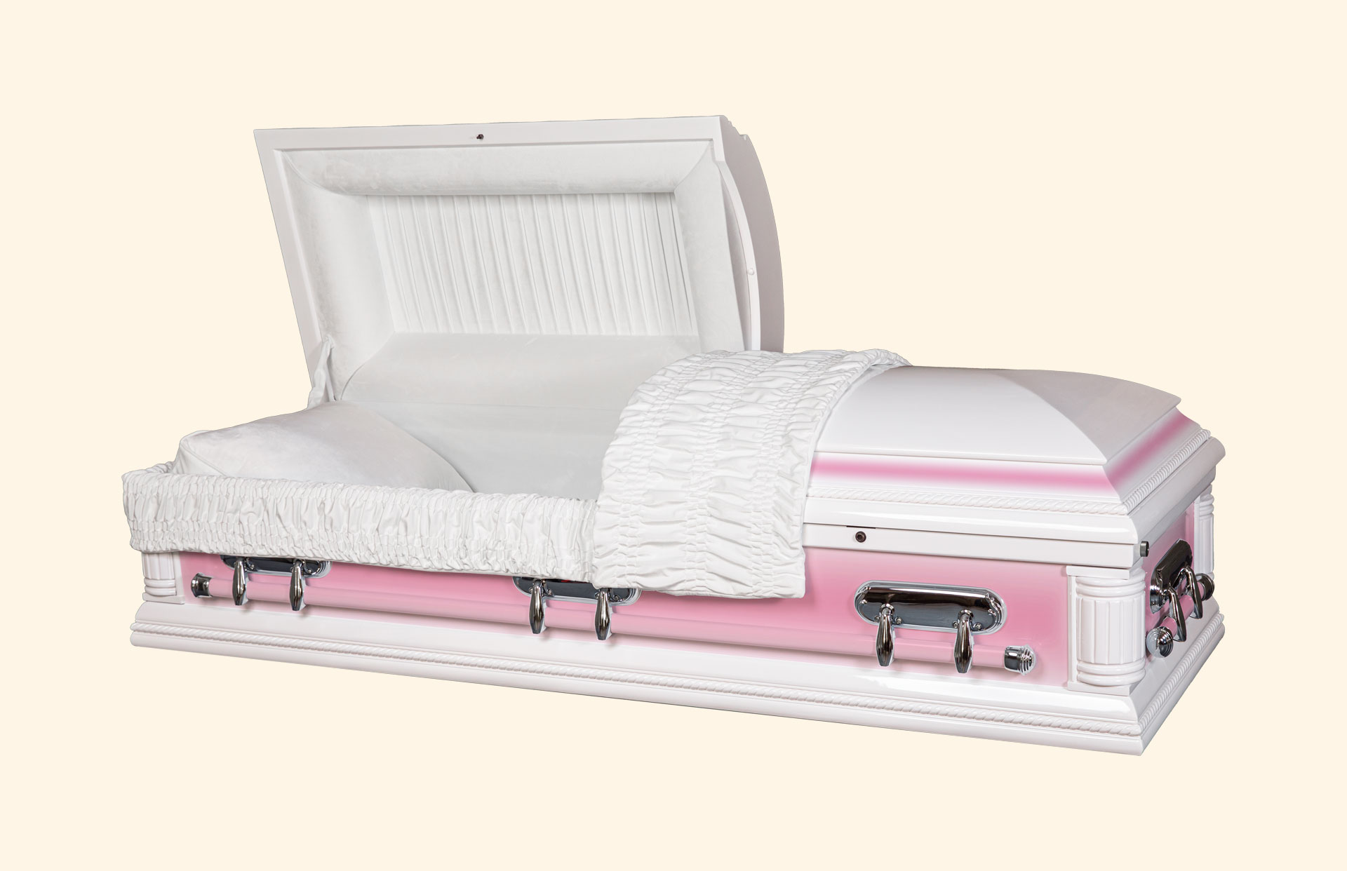 Purity Solid Pink Wood American Casket standard white interior