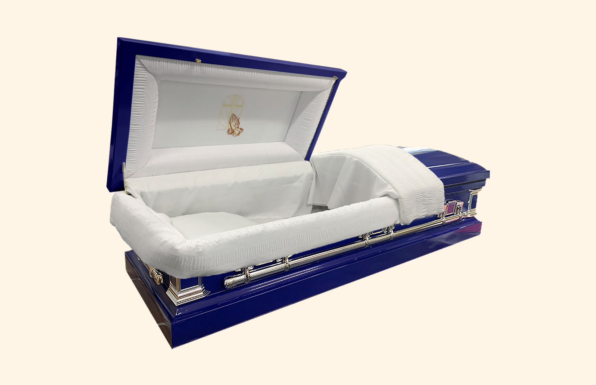 Devotion Navy Blue American Casket with standard interior